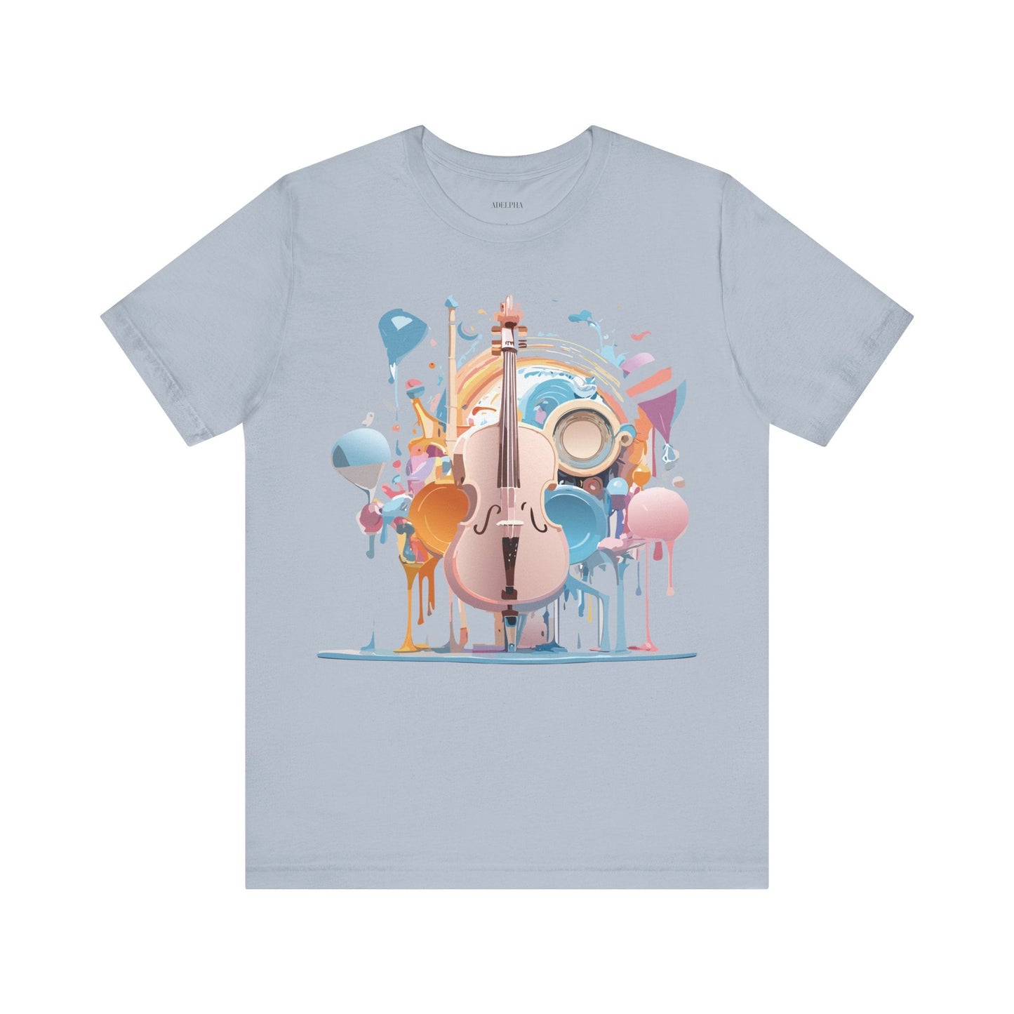 Music Graphic Unisex 100 Cotton Vintage Art with Musical Elements Tee 80