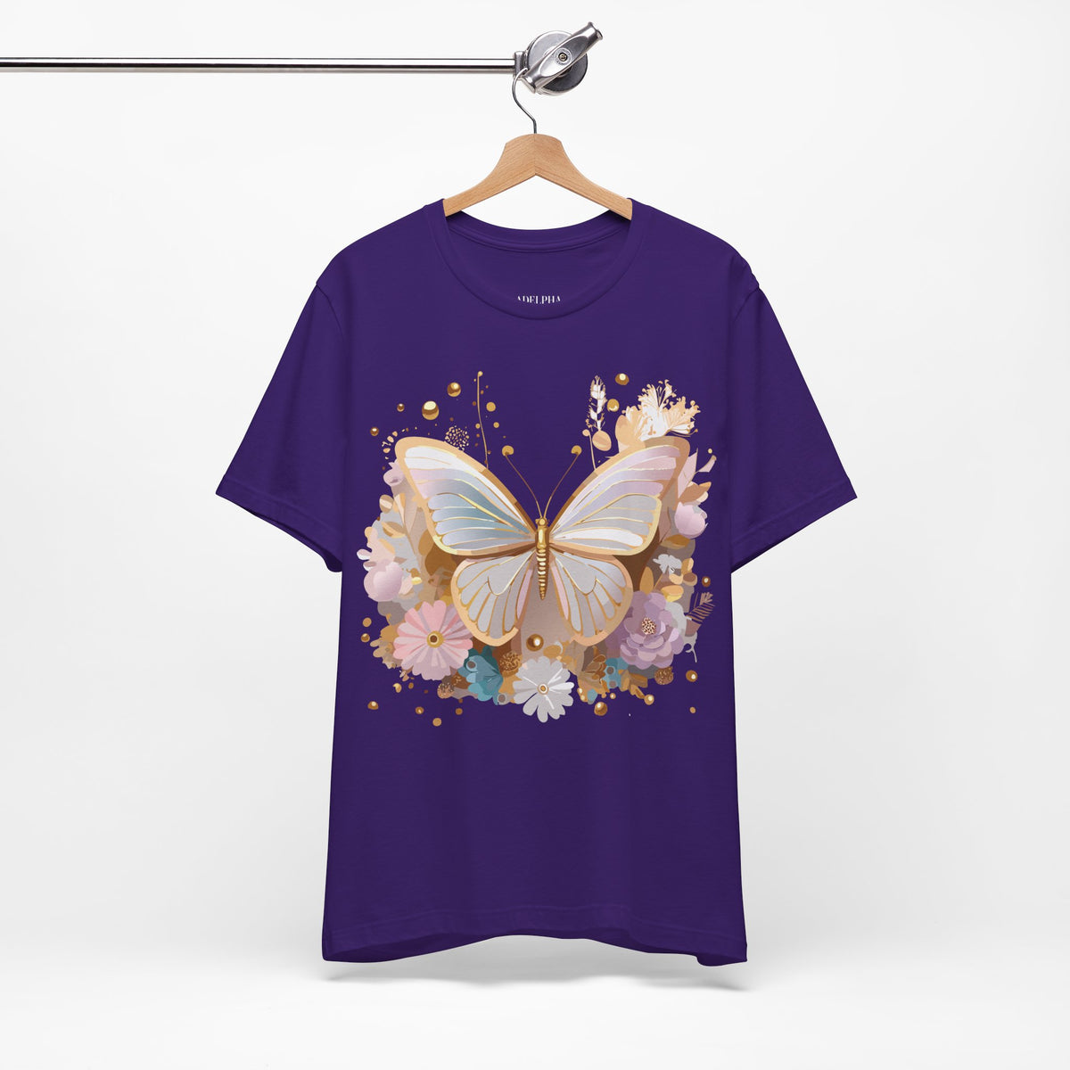 Butterfly Graphic Unisex Cotton Bella+Canvas Tee with Art Design n67