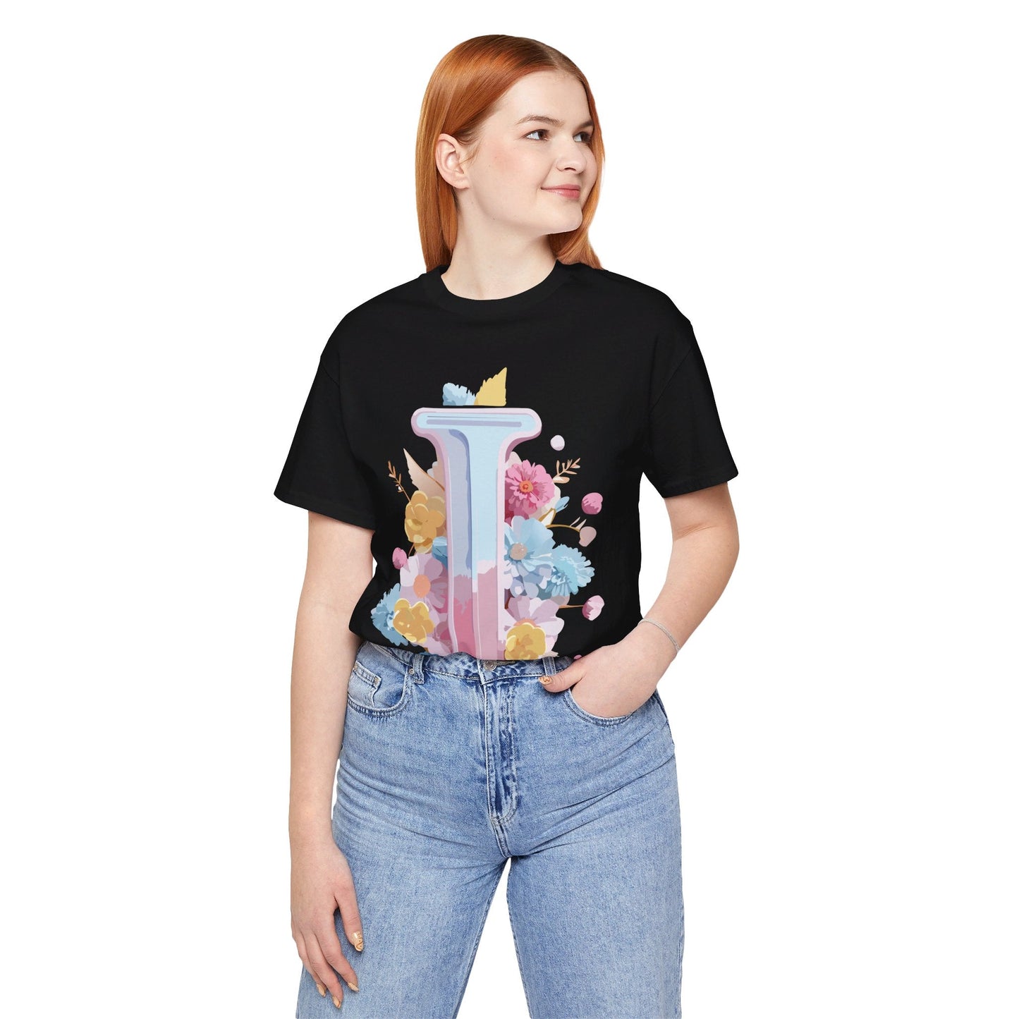 Letter I Shirt Unisex Graphic Tee Vintage Inspired Adelpha Art Design Short Sleeve