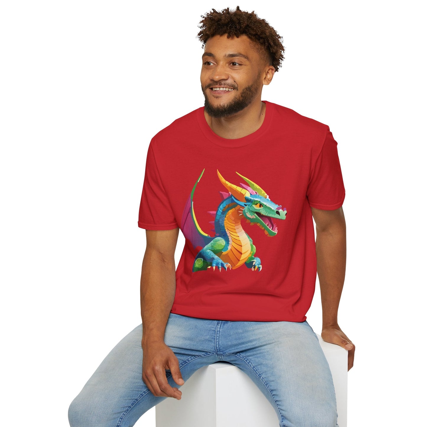 Dragon Graphic Unisex Cotton Softstyle Art Design Tee With Animals 15