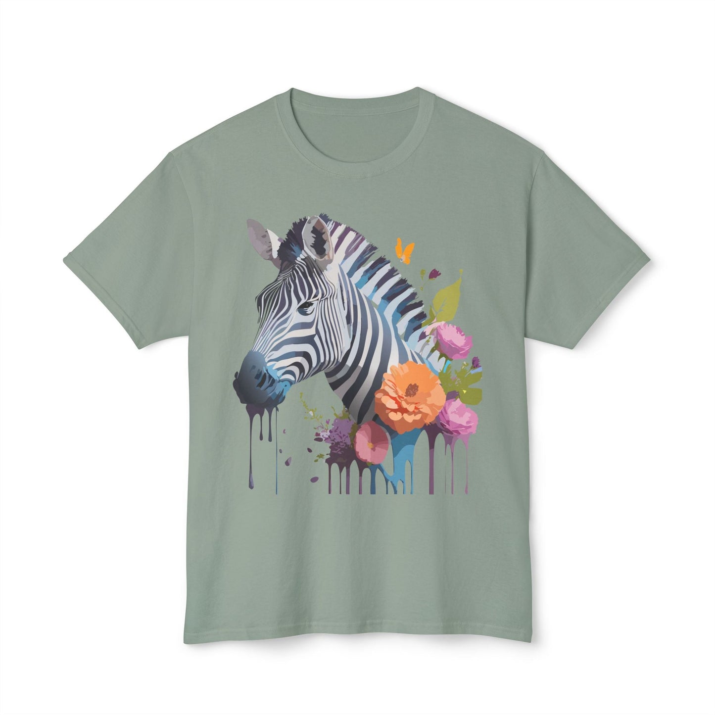 Unisex Zebra Art T Shirt With Full Color Print HD Cotton Tee Made In USA For Everyday Style