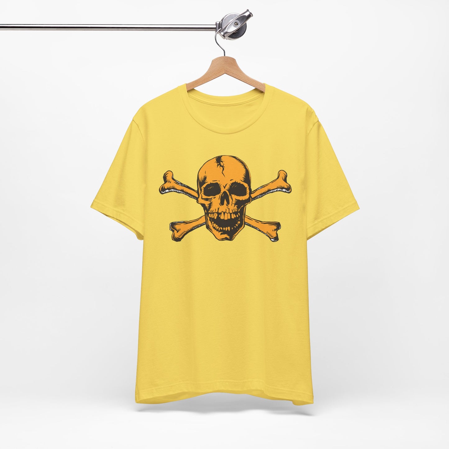 Orange Skull Graphic Design Tee, Skull Shirt, Vintage Tees, Art Design T-Shirt, Vintage Graphic Tee, Art Shirts with Skulls