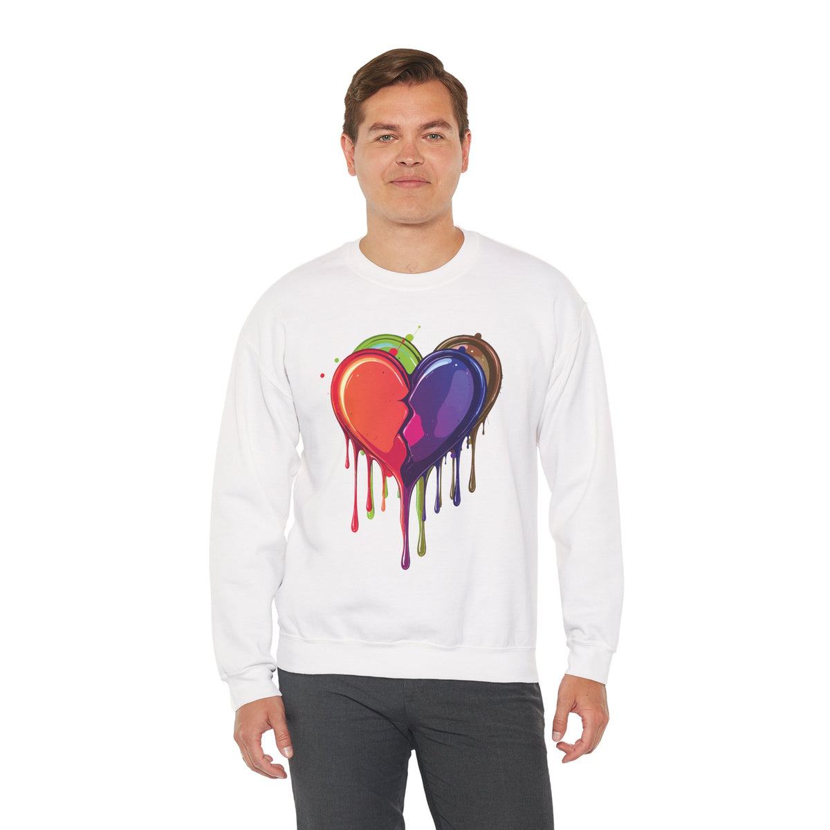 Heart Graphic Valentine's Day Sweatshirt Unisex 50/50 Cotton-Poly Sweatshirt w19