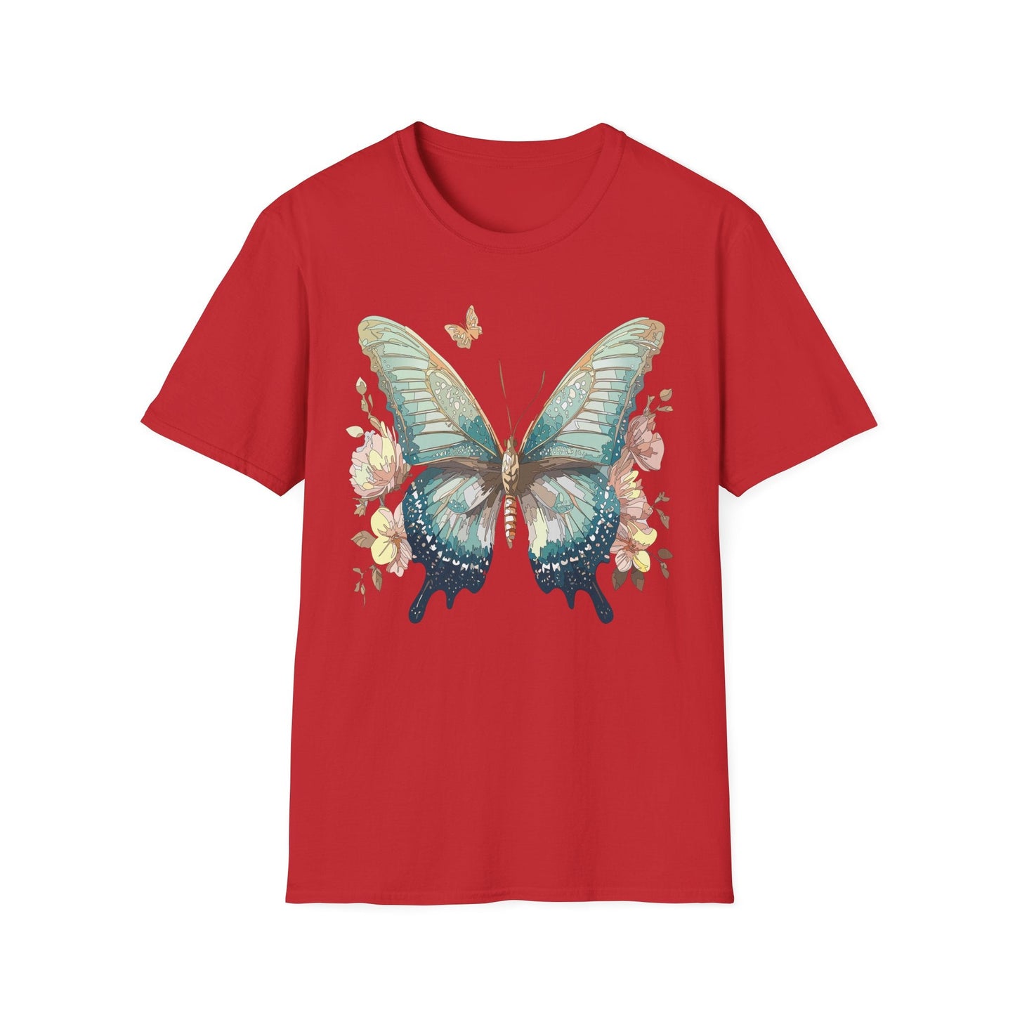 Butterfly Print Unisex T Shirt Monarch Design Softstyle 64000 Gildan Cotton Tee Quality
