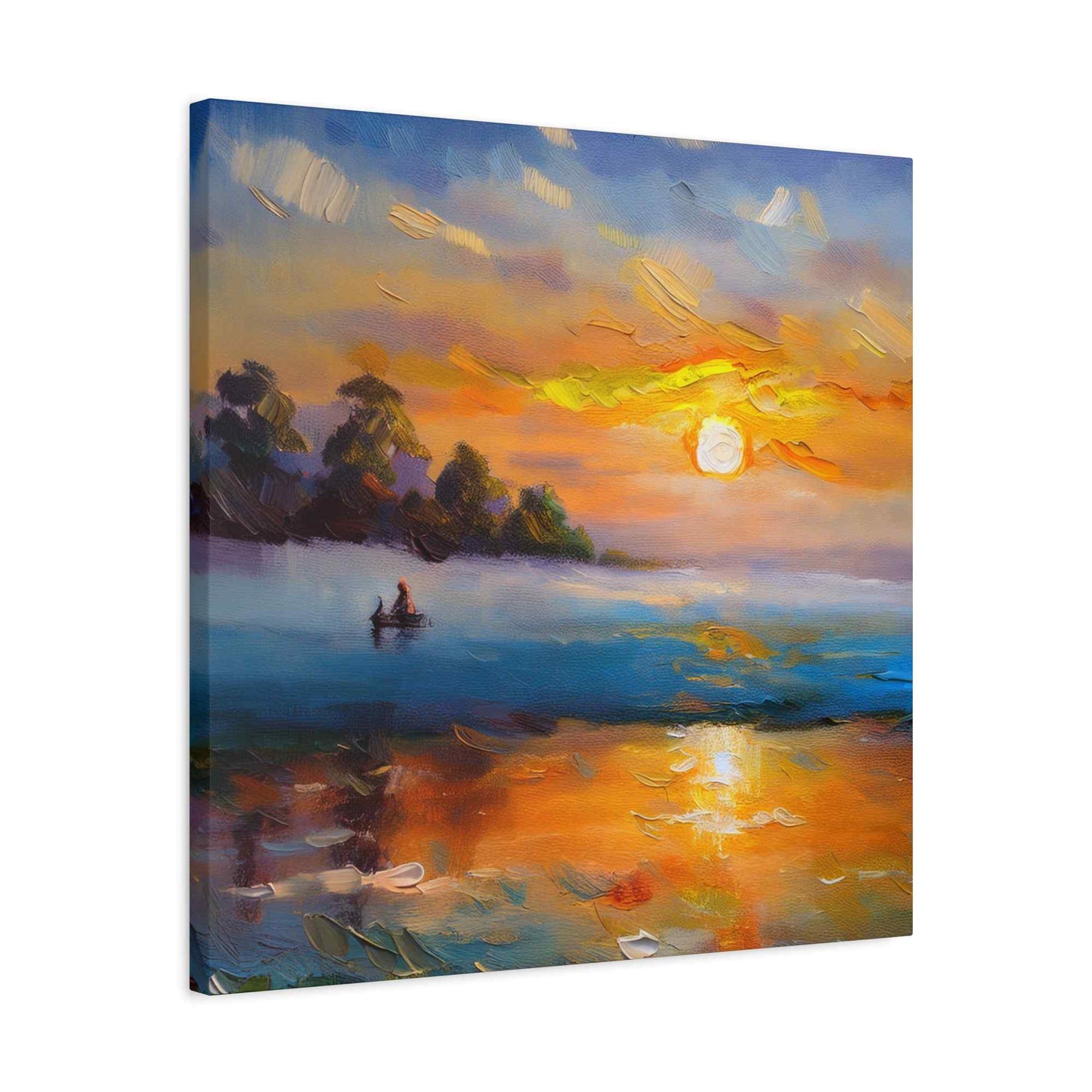 Sunrise Print Canvas, Oil Paint Print 20x20, 24x24, 30x30, 32x32, 36x36 Art Design Print Pine-Wood Inner Frame MC-43