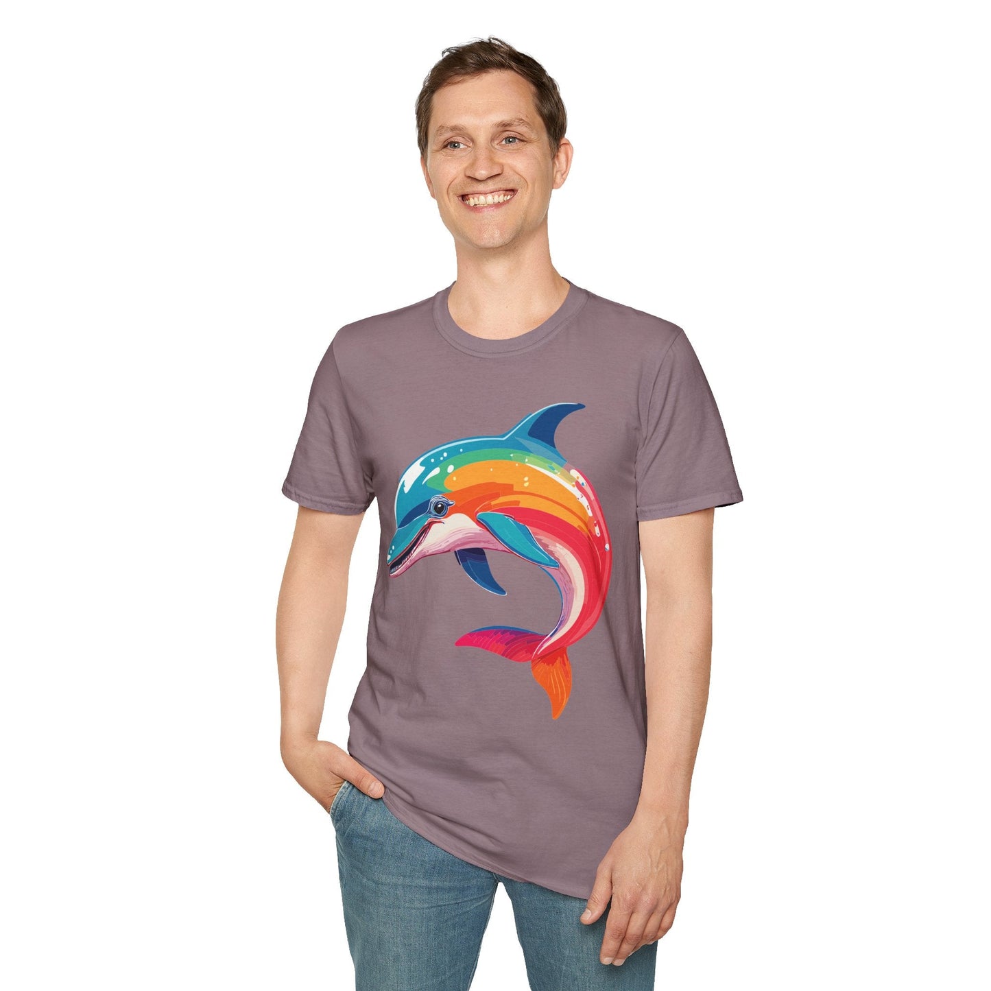 Dolphin Shirt For Unisex 100 Percent Ring Spun Cotton Gildan Softstyle 64000 Short Sleeve Tee