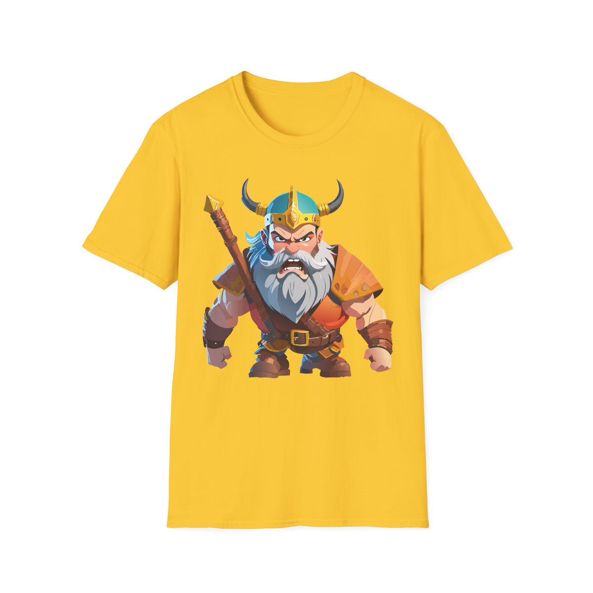 Angry Viking Warrior T-Shirt | Cartoon Norse Helmet Axe
