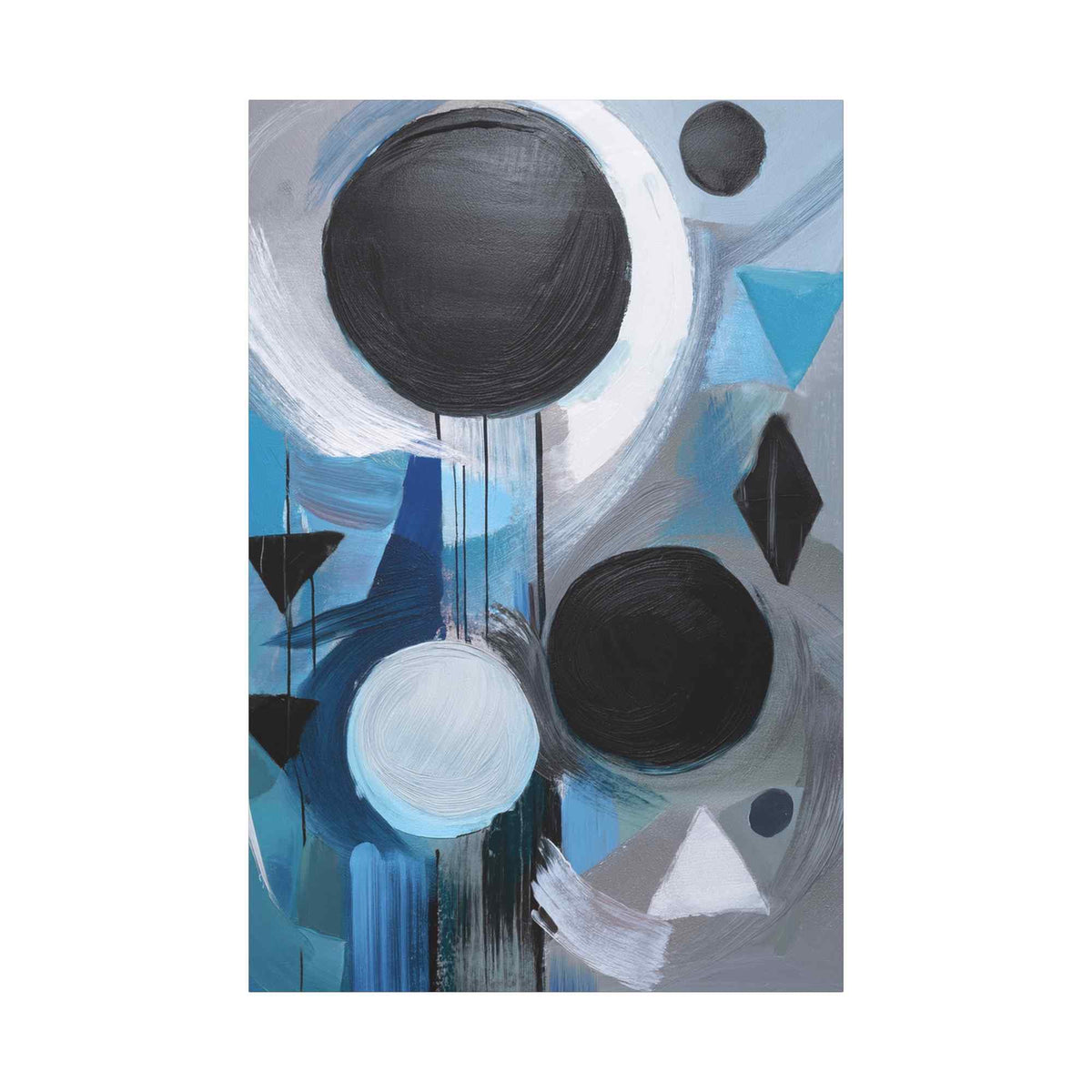 Blue Abstract Painting Print Canvas 20x24,20x30,24x30, 24x32,24x36,30x40, 32x48,36x48,40x60 Pine-Wood Inner Frame ABS-30