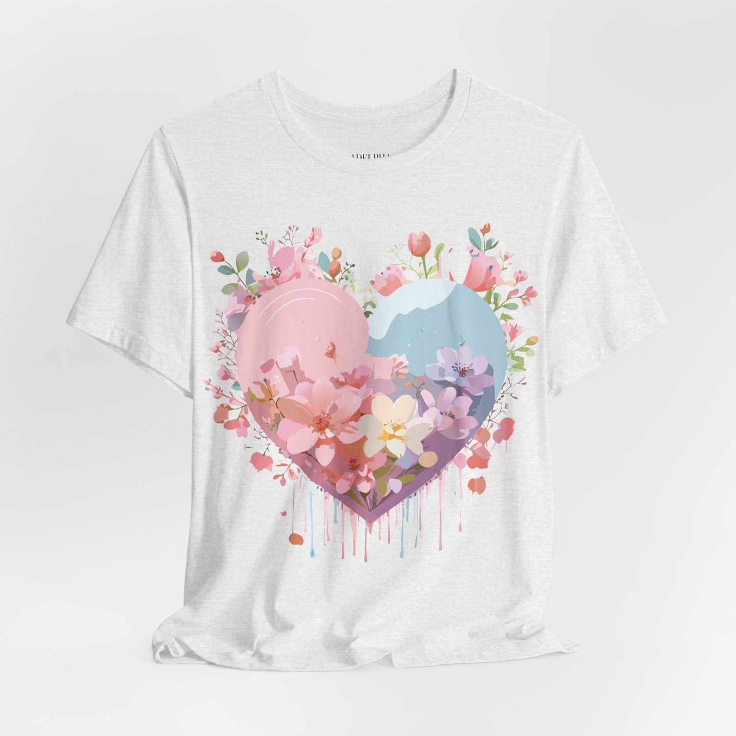 Valentine Day Graphic Unisex 100 Cotton Vintage Artwork with Love and Flower Design Tee 31