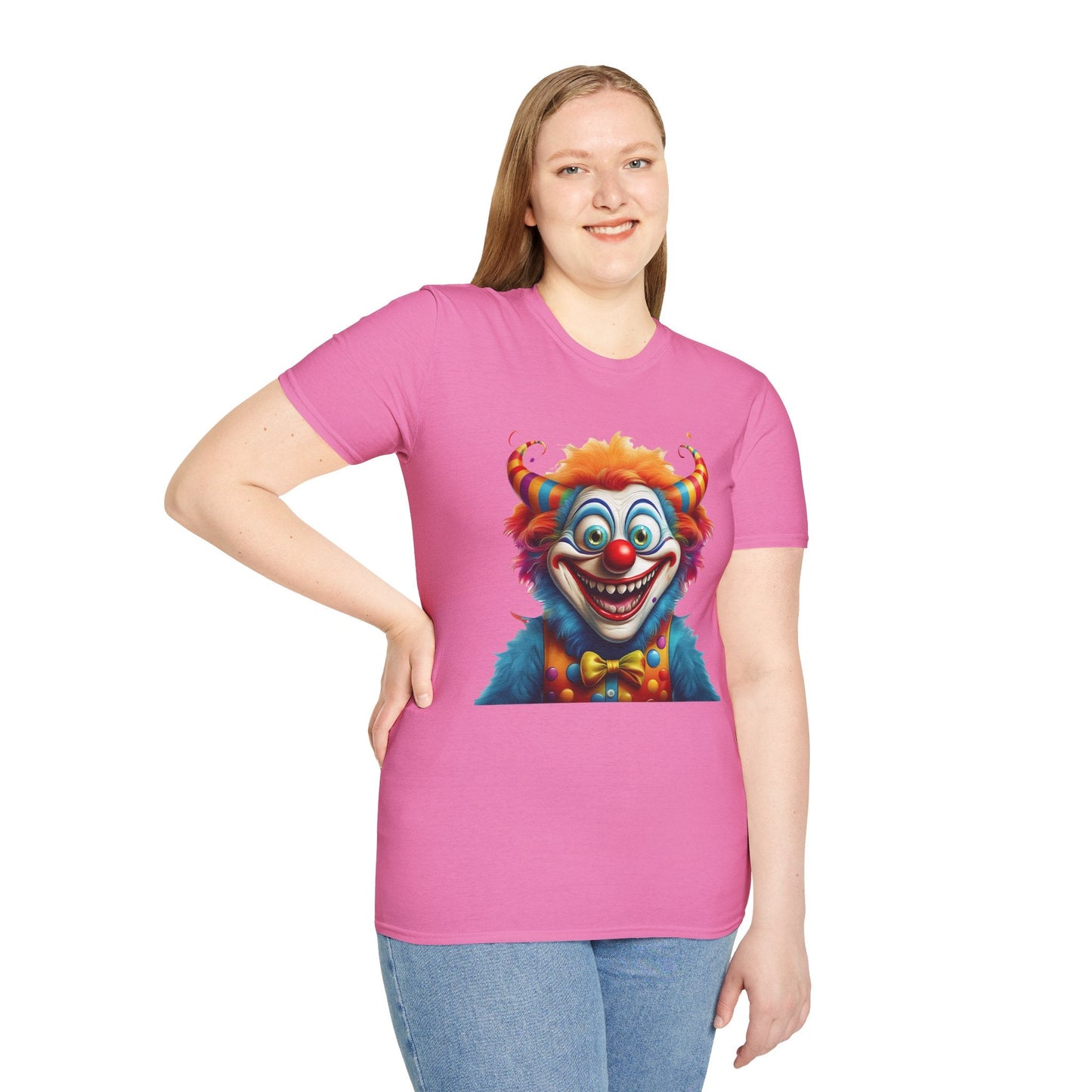 Unisex Clown Shirt Circus Tee Funny Man Shirt Scary Man Shirt Gildan Softstyle 64000