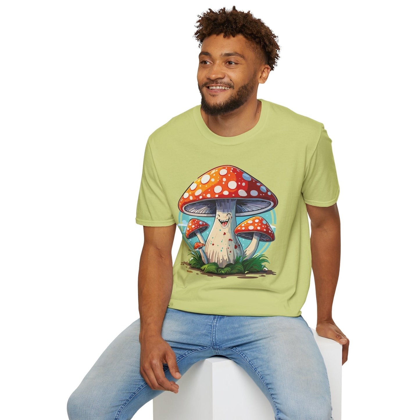 Mashroom Tee Shirt Unisex Funny Mashroom Design Softstyle Cotton Tee For Everyday Comfort
