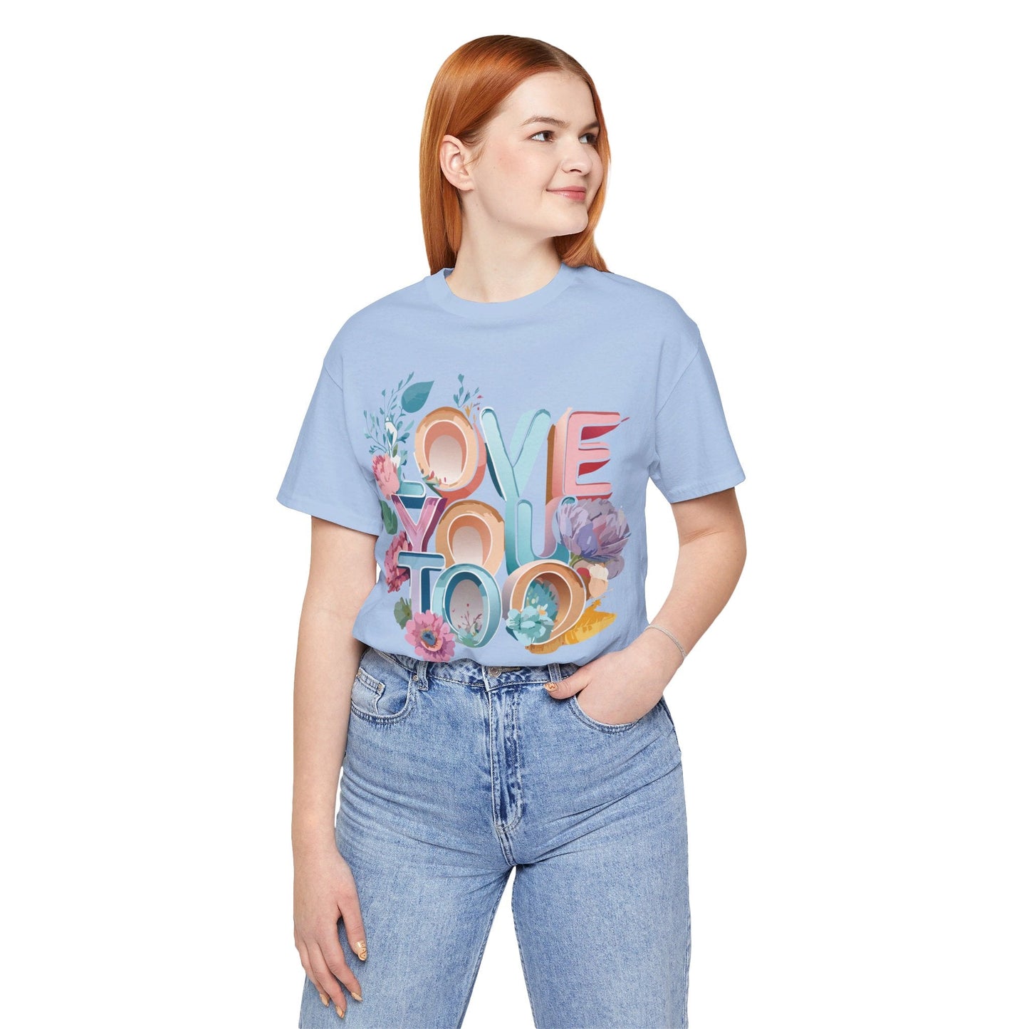 Valentine Day Graphic Unisex 100 Cotton Vintage Artwork with Love and Flower Design Tee 39