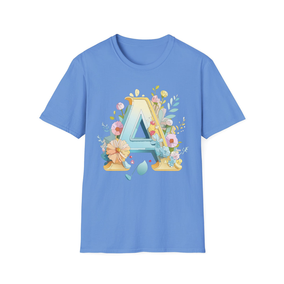Floral Letter A T-Shirt | Monogram Initial Tee