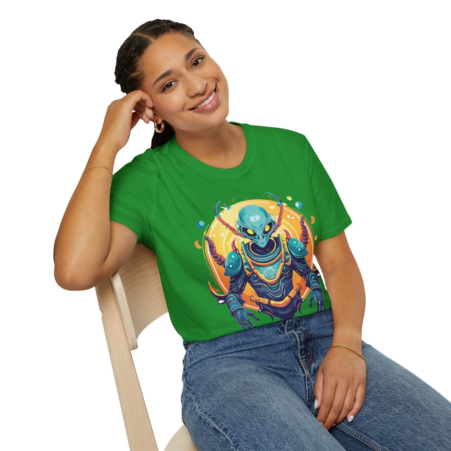 Cosmos Alien T Shirt Unisex Softstyle Short Sleeve Tee With Alien Art Design Artwork