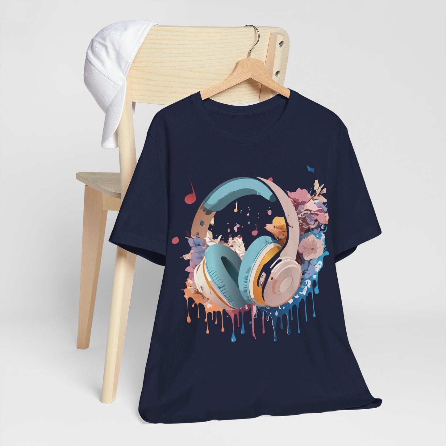 Music Graphic Unisex 100 Cotton Vintage Art with Musical Elements Tee 1