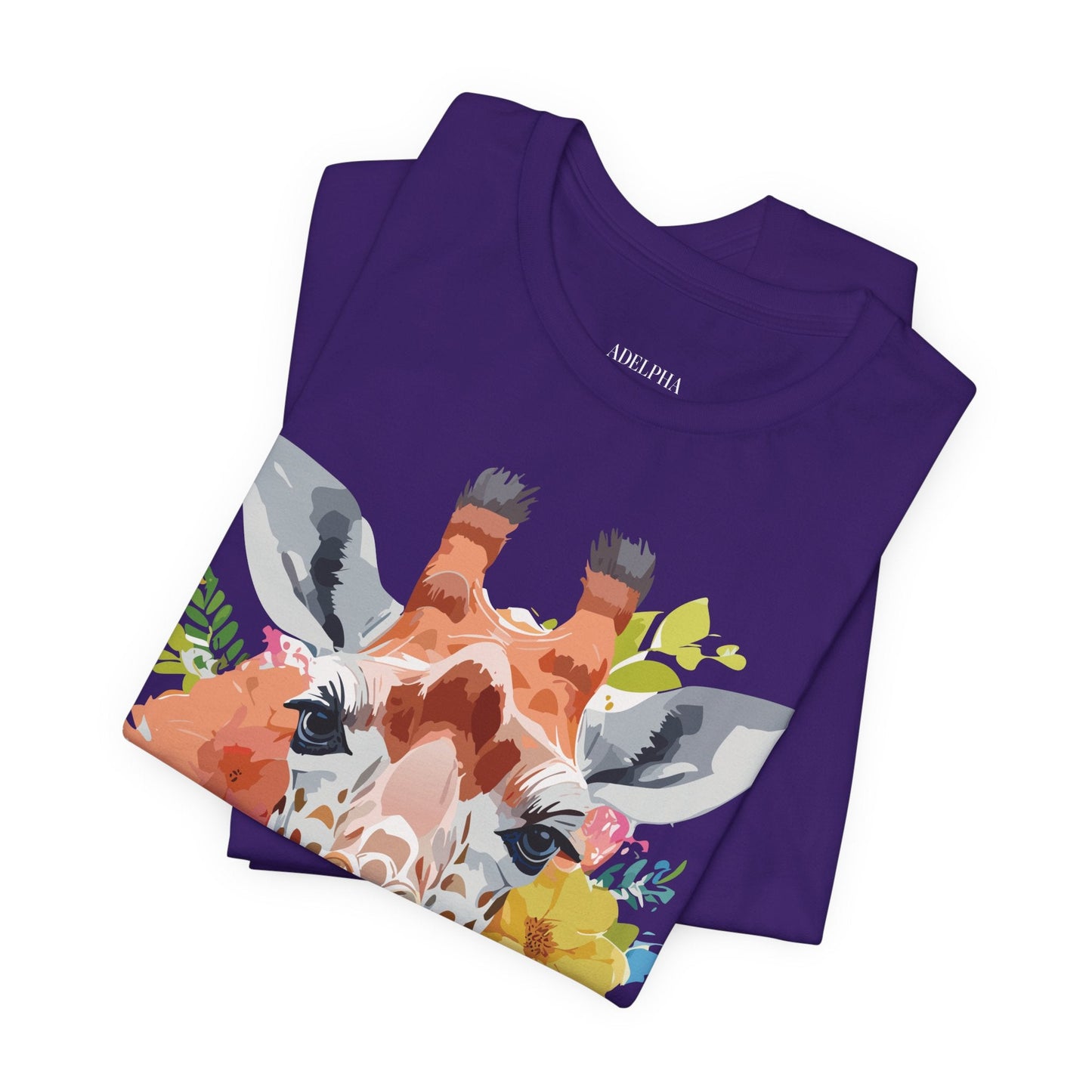 Giraffe Graphic Tee By Adelpha Unisex Vintage Inspired Art Design Short Sleeve Jersey Shirt