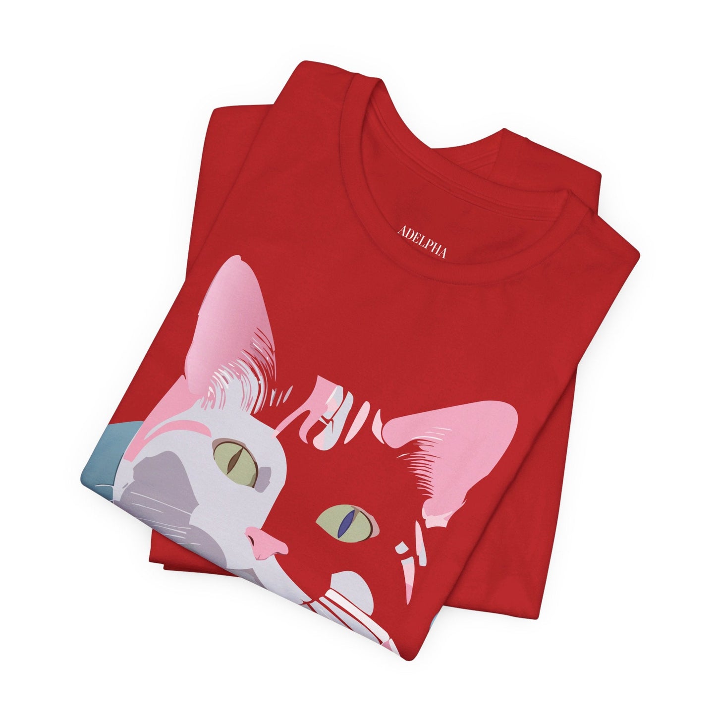 Cat Graphic Tee Unisex Short Sleeve T Shirt Adelpha Vintage Inspired Design