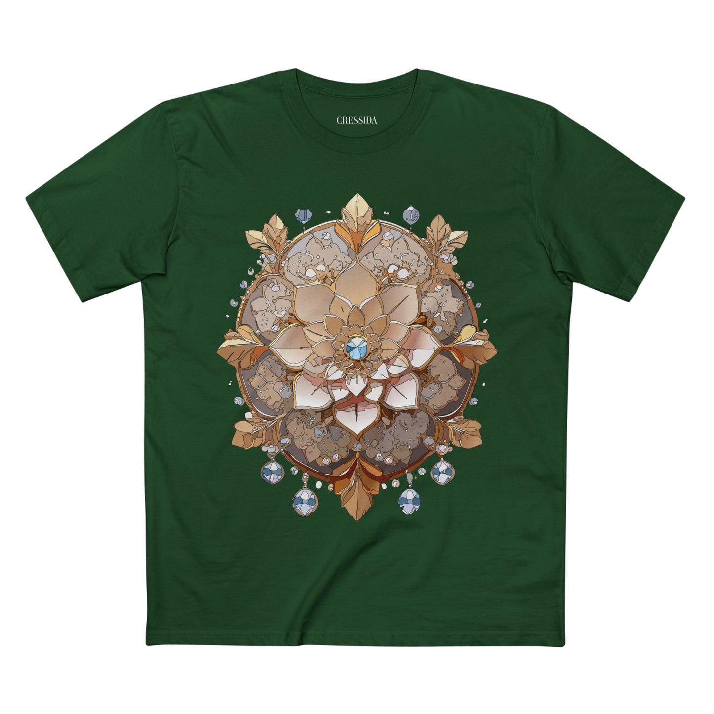 Floral Graphic T-Shirt Unisex 100 Cotton Art Design with Antique Flowers Tee 17