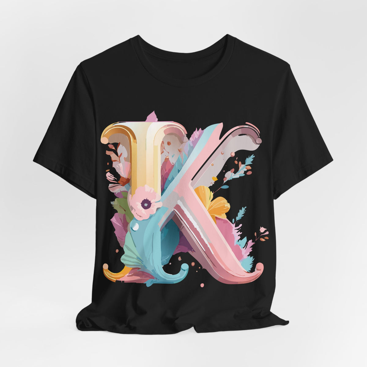 Letter K Graphic Unisex Cotton Bella+Canvas Tee with Art Letter Design