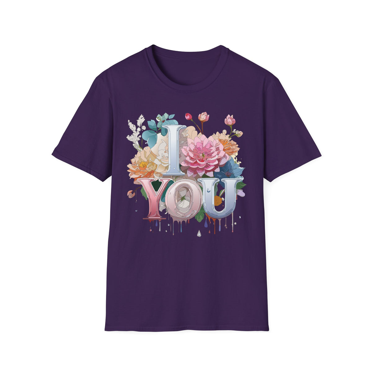 Floral "I Love You" Tee | Floral Lettering T-Shirt