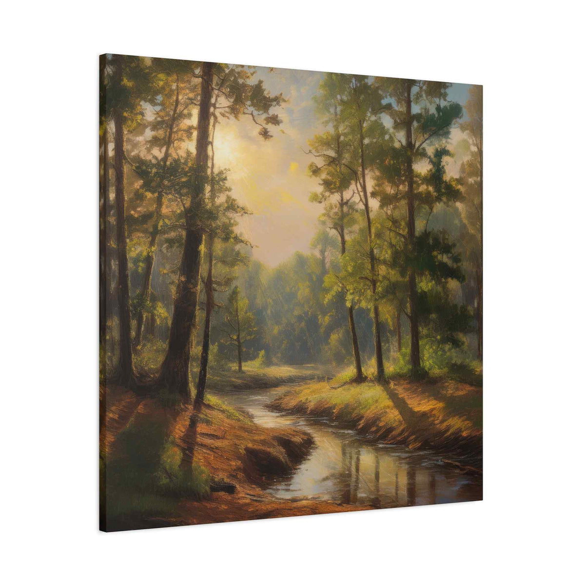 Forest Print Canvas, Trees Oil Paint Print 20x20, 24x24, 30x30, 32x32, 36x36 Art Design Print Pine-Wood Inner Frame MC-71