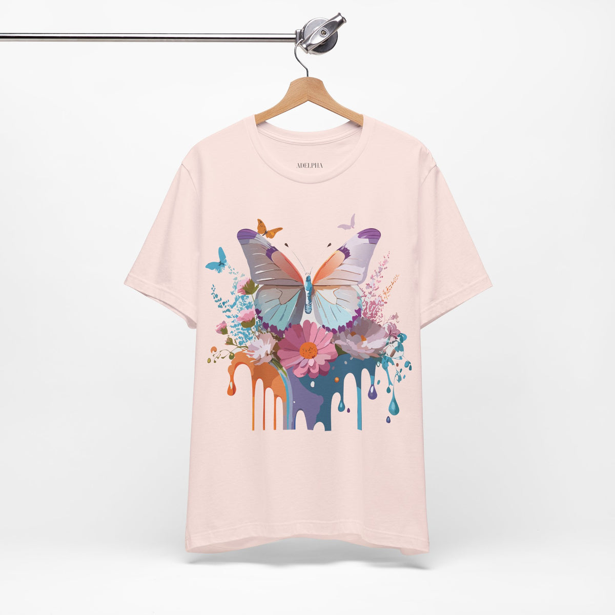 Butterfly Graphic Unisex Cotton Bella+Canvas Tee with Art Design n23