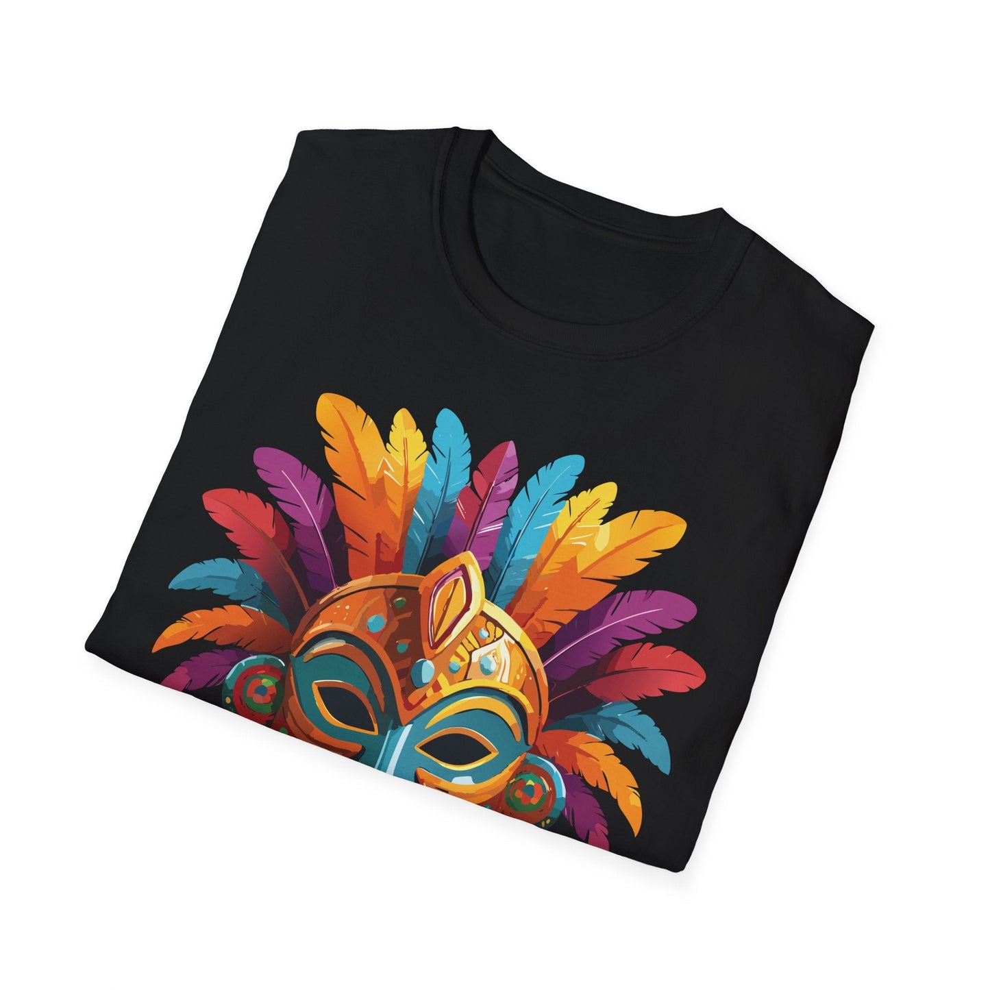 Unisex Gildan Mask T Shirt Softstyle 64000 With Art Design Lightweight Cotton Tee