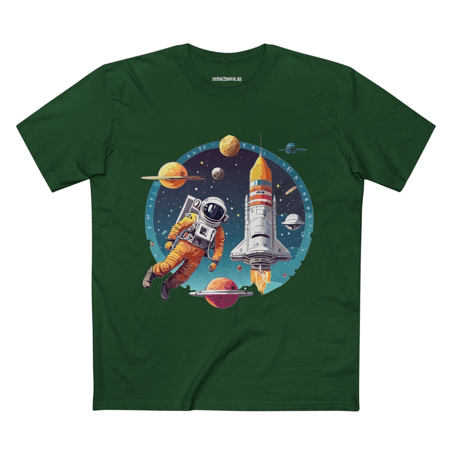 Cosmos Astronaut Shirt Unisex Premium Cotton Tee With Original Art Design Retro2Nova Art Collection