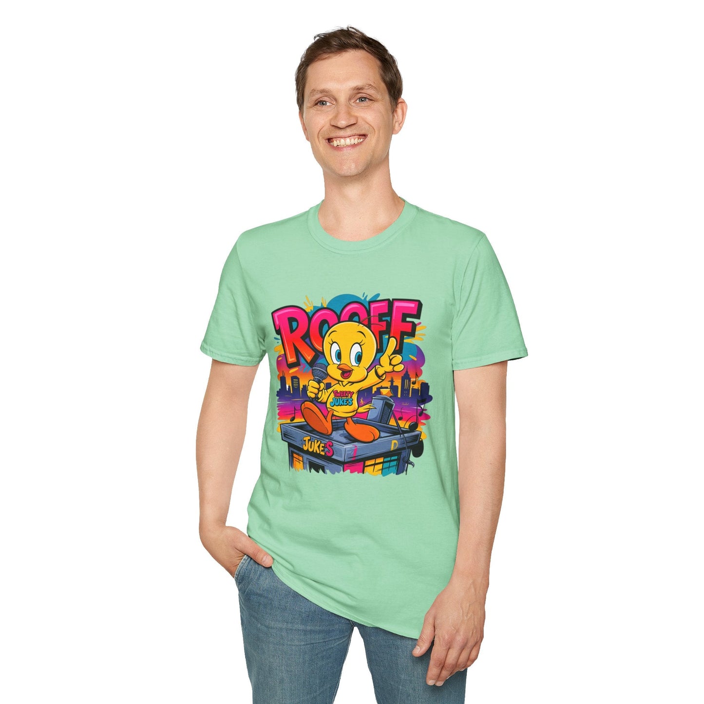 Unisex Cartoon T Shirt With Animation Funny Animals Tee Softstyle Gildan 64000 Cotton