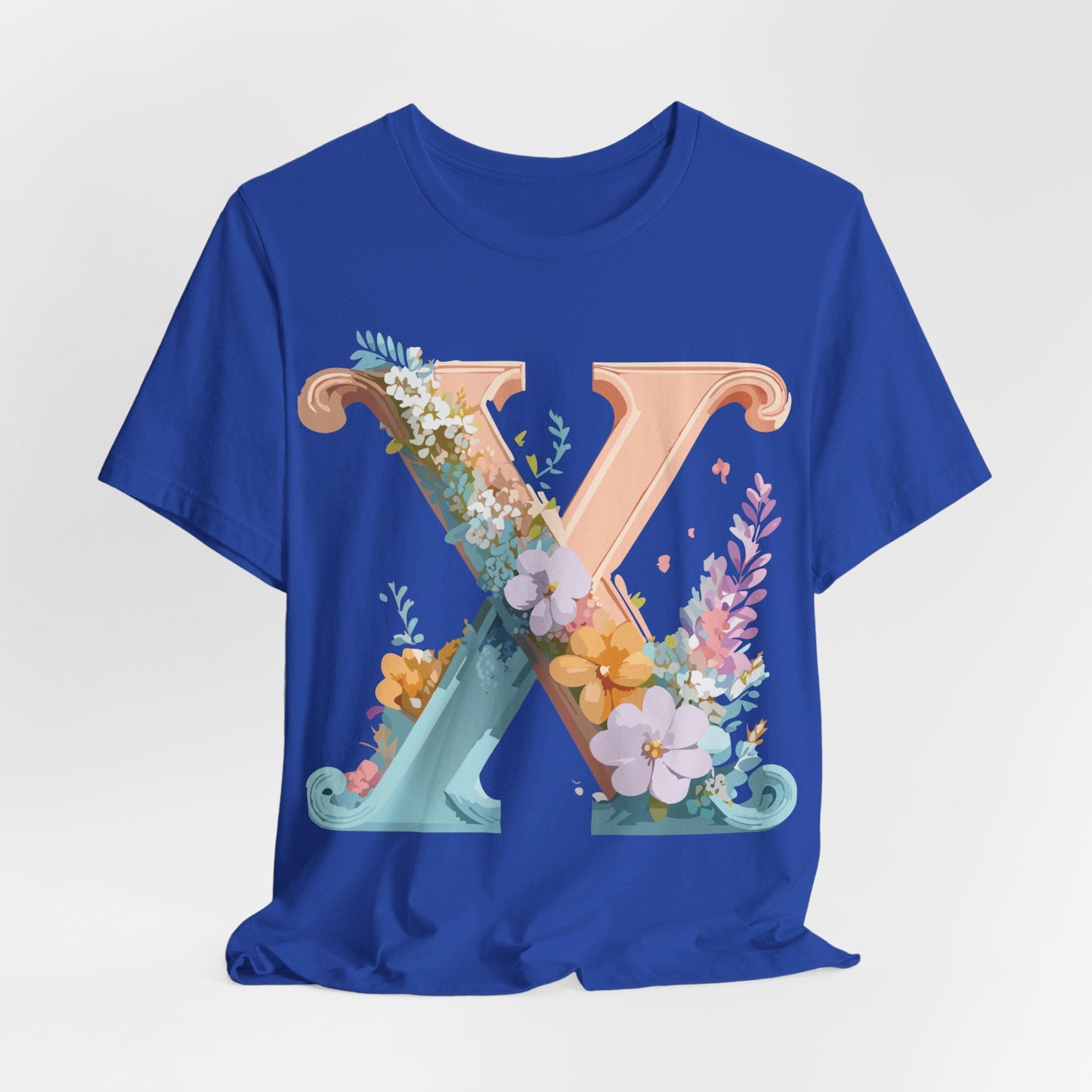 Letter X Shirt Graphic Tee Unisex Short Sleeve Vintage Inspired Adelpha Art Design