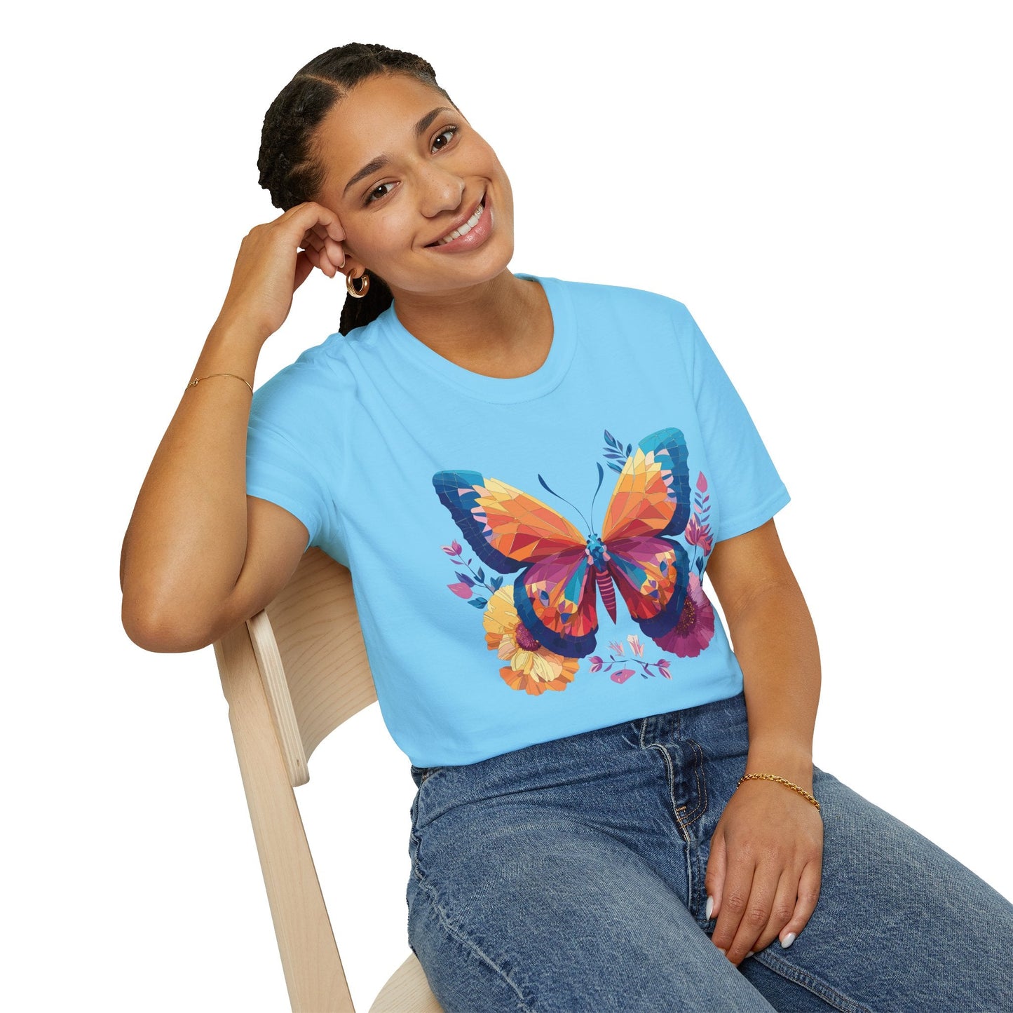 Butterfly Shirt Unisex Softstyle Short Sleeve Tee Monarch Butterfly 100 Percent Cotton