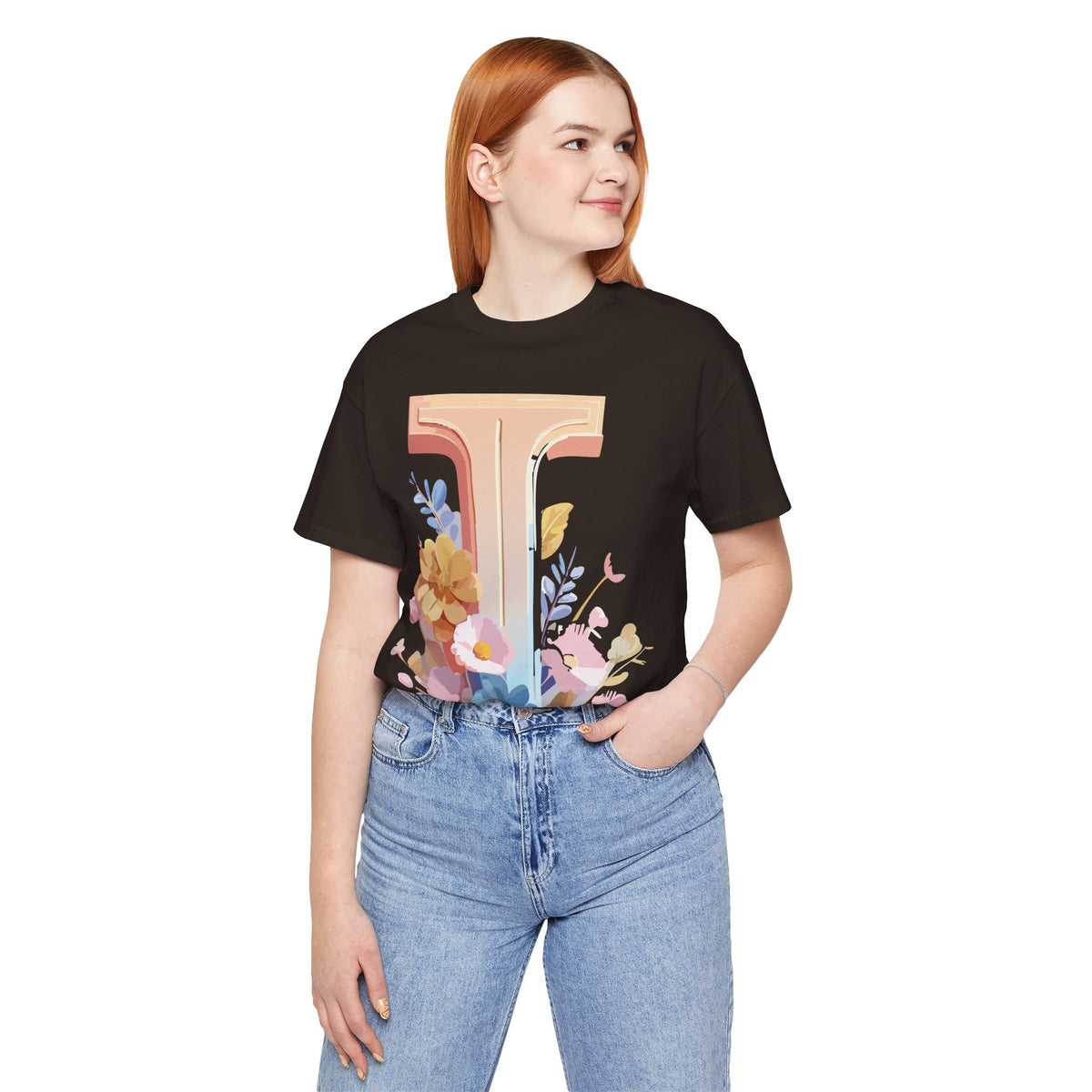 Letter I Graphic Unisex Cotton Bella+Canvas Tee with Art Letter Design
