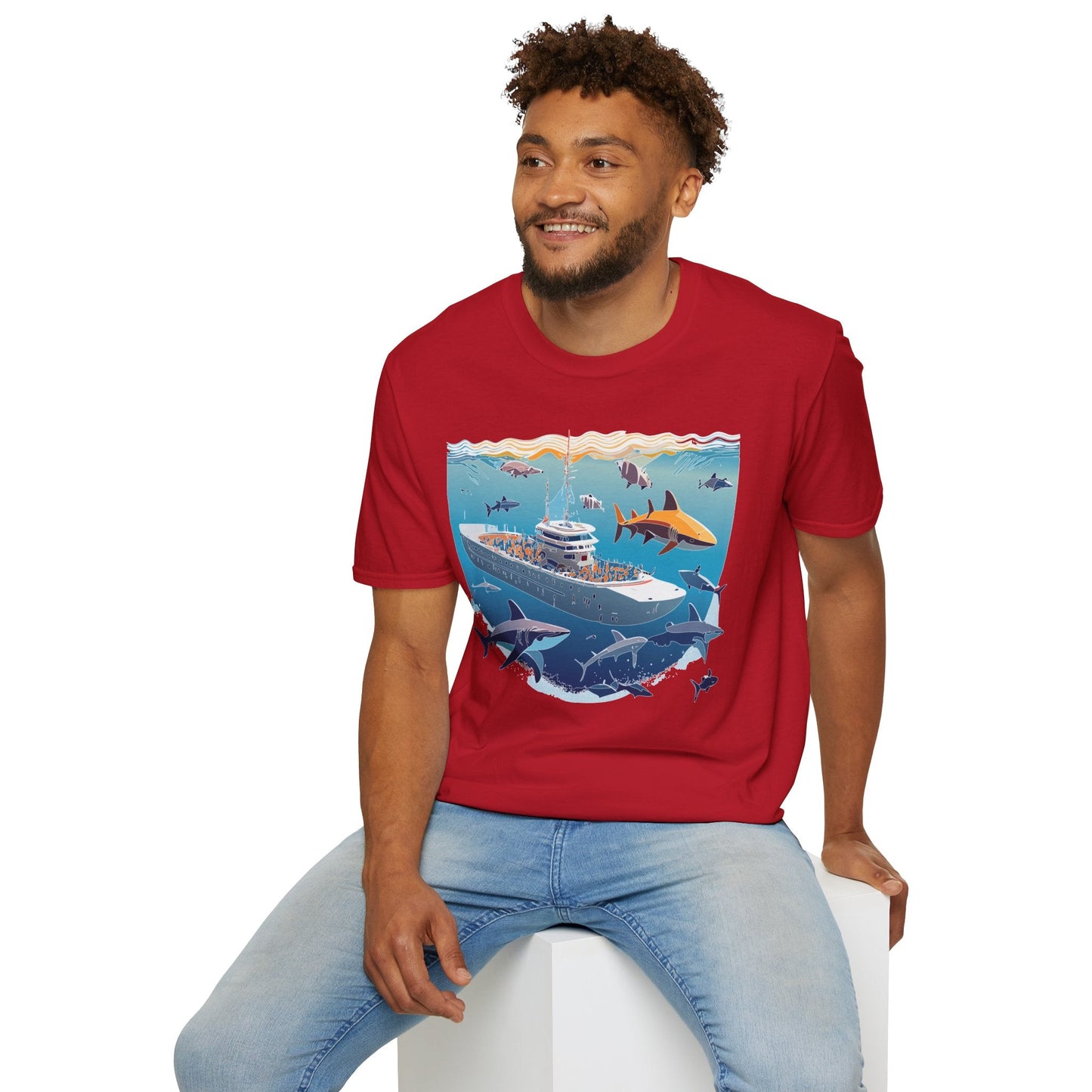 Ocean Graphic Unisex Softstyle Cotton Tee 7