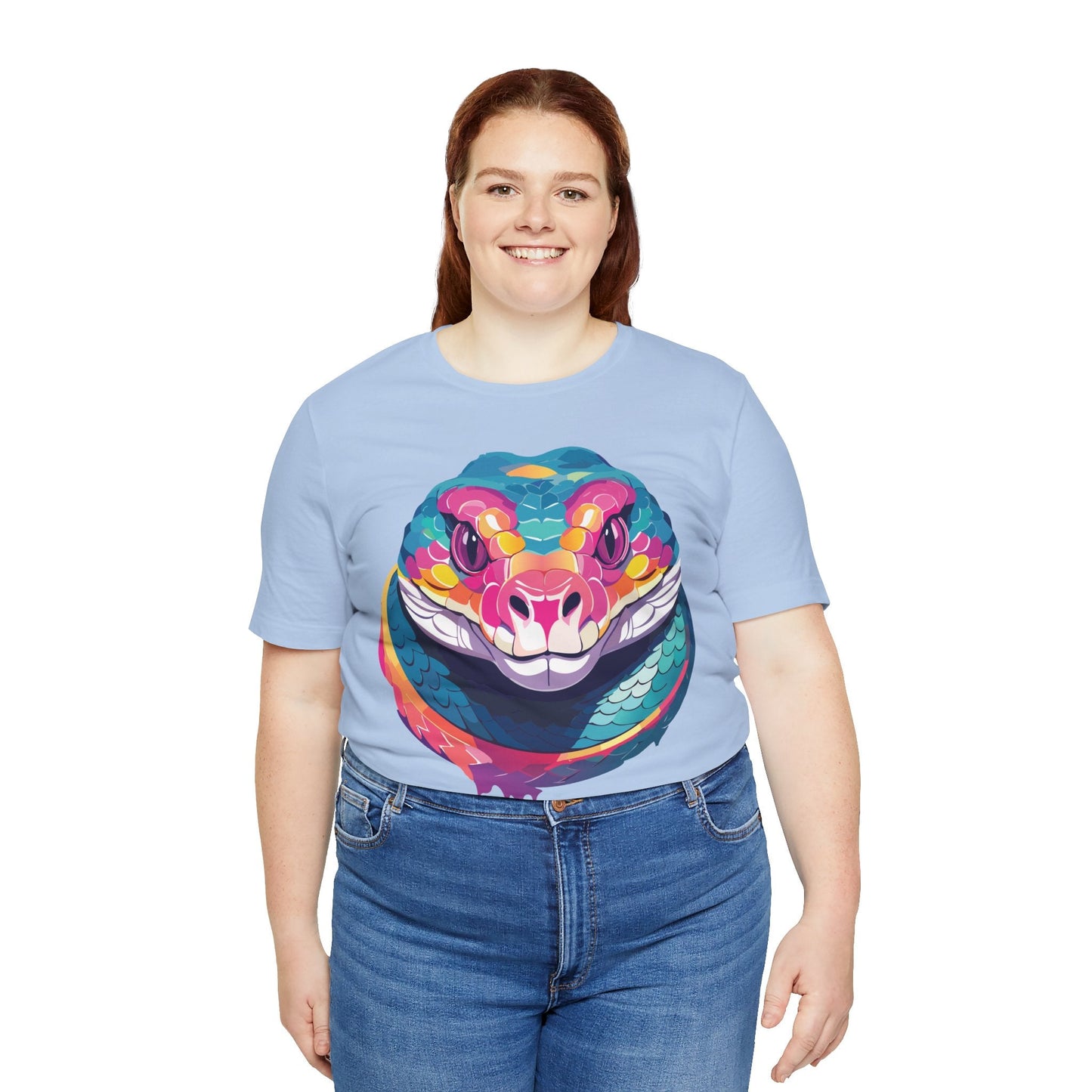 Unisex Animal Tee Shirt With Art Design, Wild Animals Short Sleeve Graphic Tee For Everyday Wear