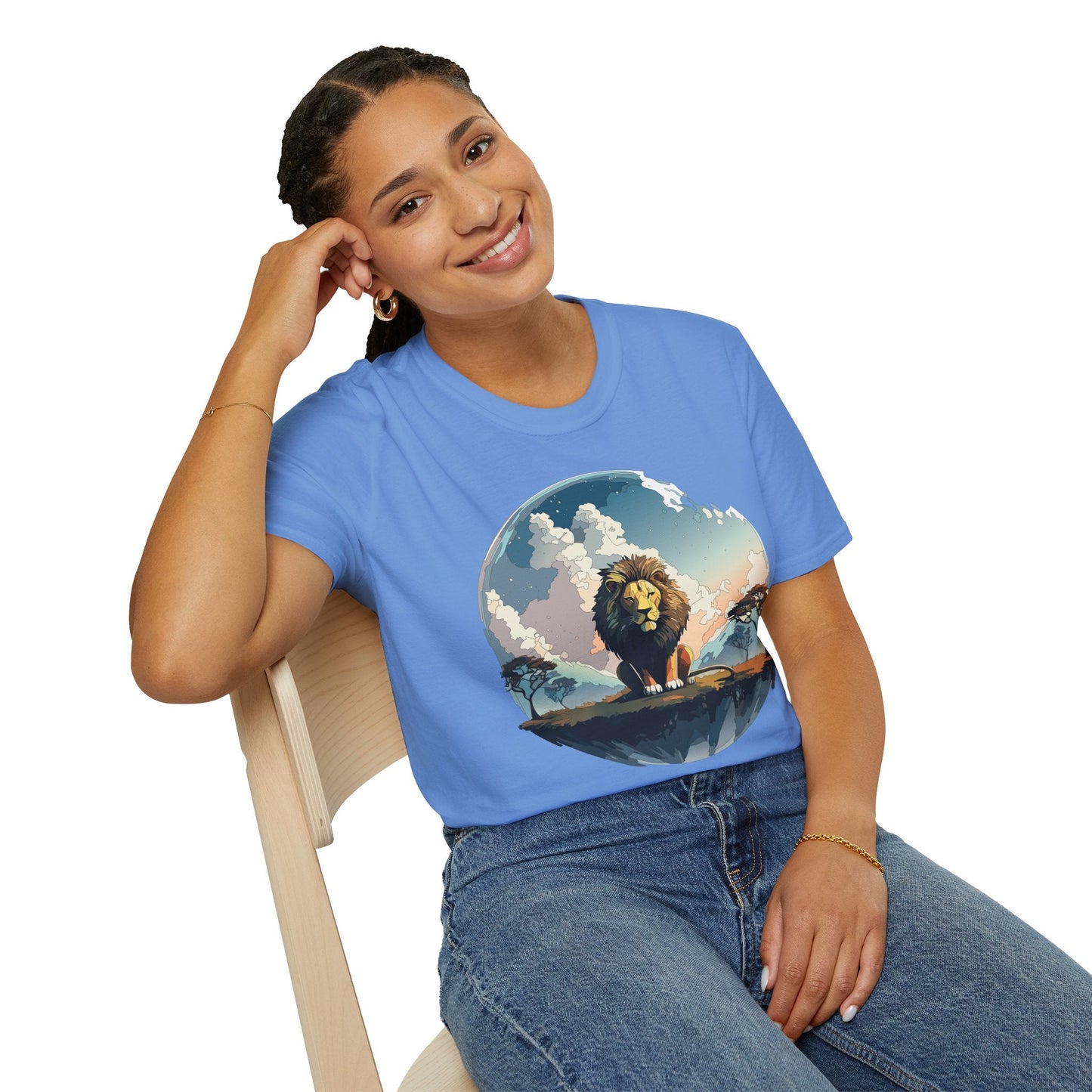 Lion Shirt Unisex Animal Tee Gildan Softstyle 64000 One Hundred Percent Cotton