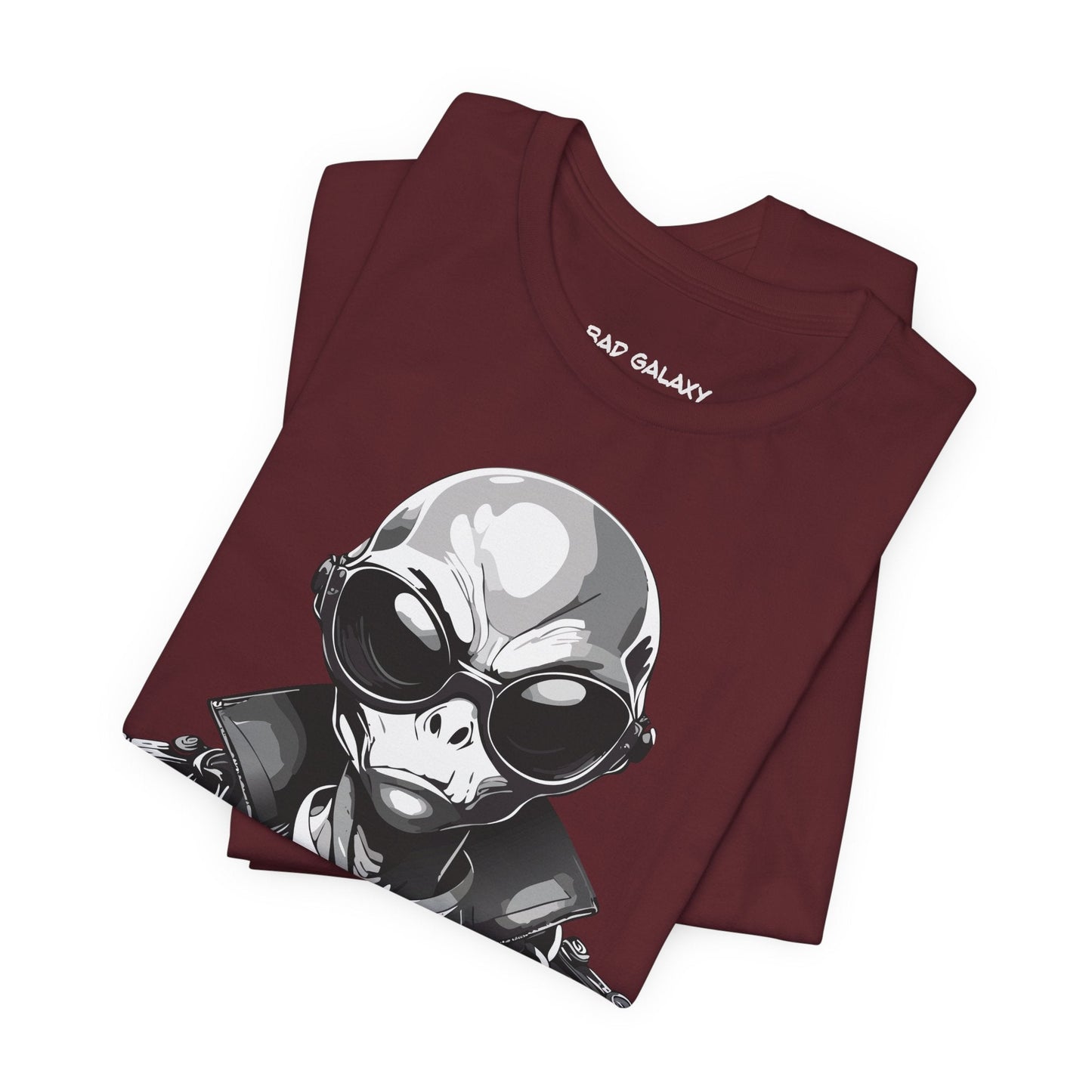 Tee Shirt With Alien From Bad Galaxy 100 Percent Cotton Made To Order Eco Friendly Inks Tee