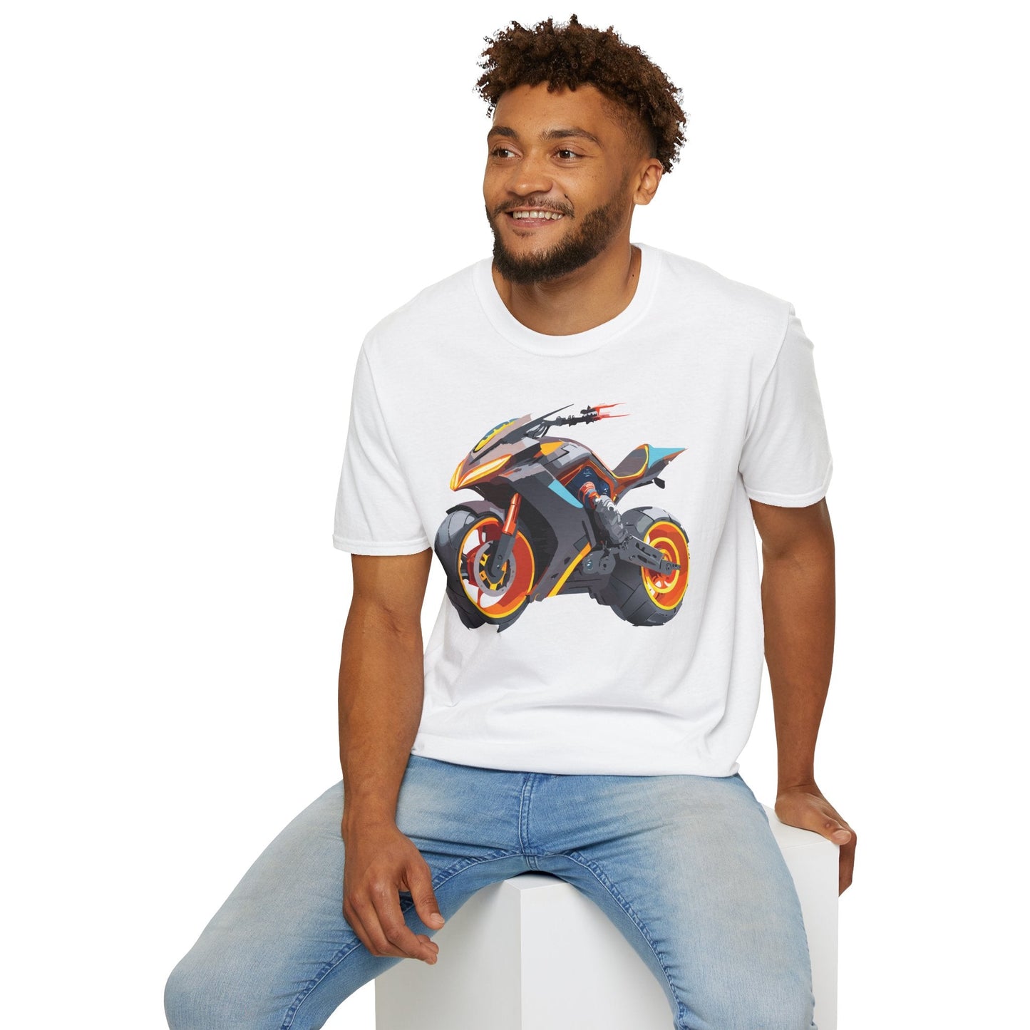 Unisex Bike T Shirt With Motorcycle Graphic MTB Tee Cotton Softstyle Comfort For Riders