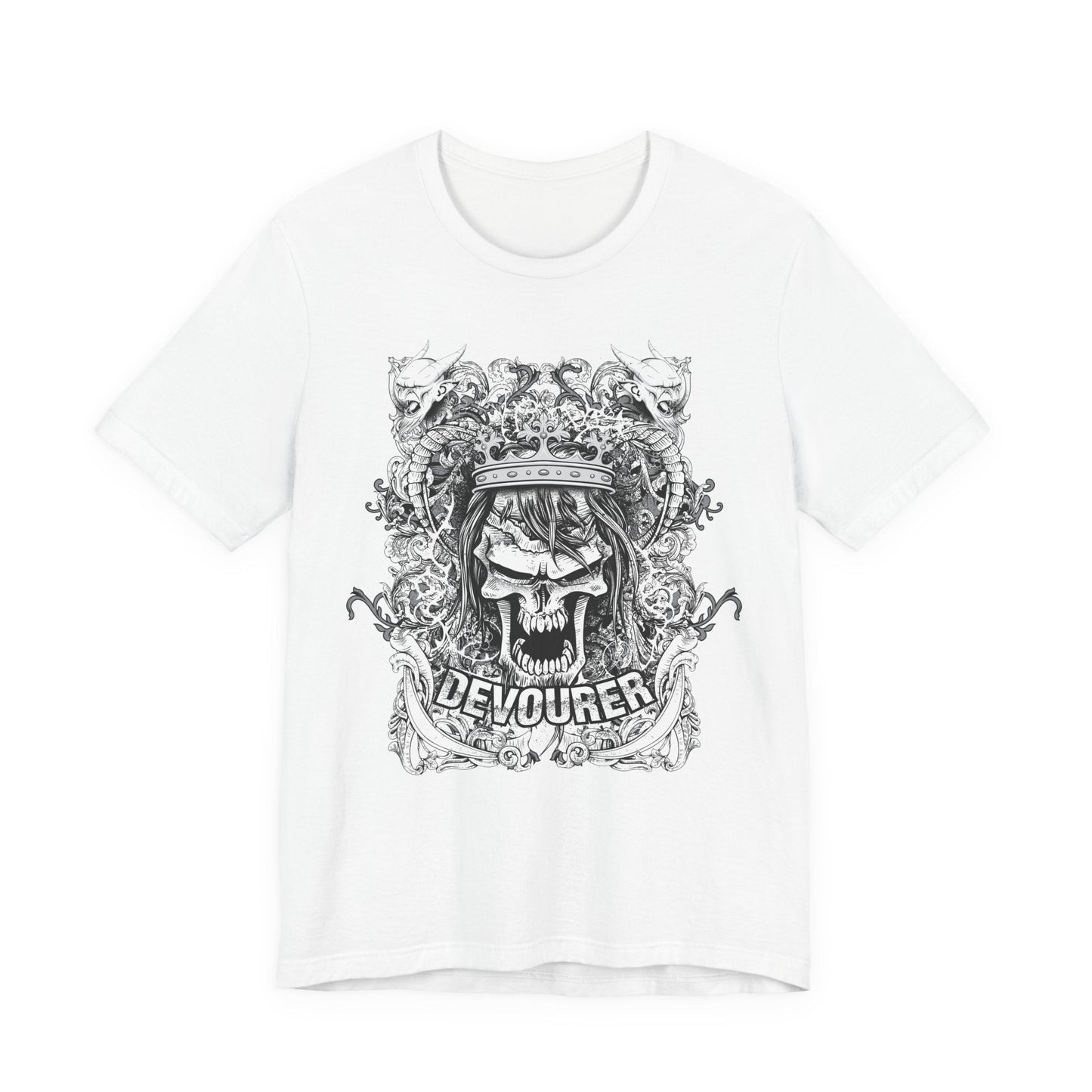 Gothic Skull Illustration Graphic Unisex Cotton T-Shirt r13
