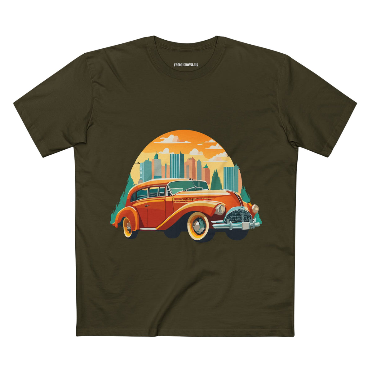 Retro Car Vintage Graphic Tee Staple Unisex 100 Cotton Tee Shirt - RC-19