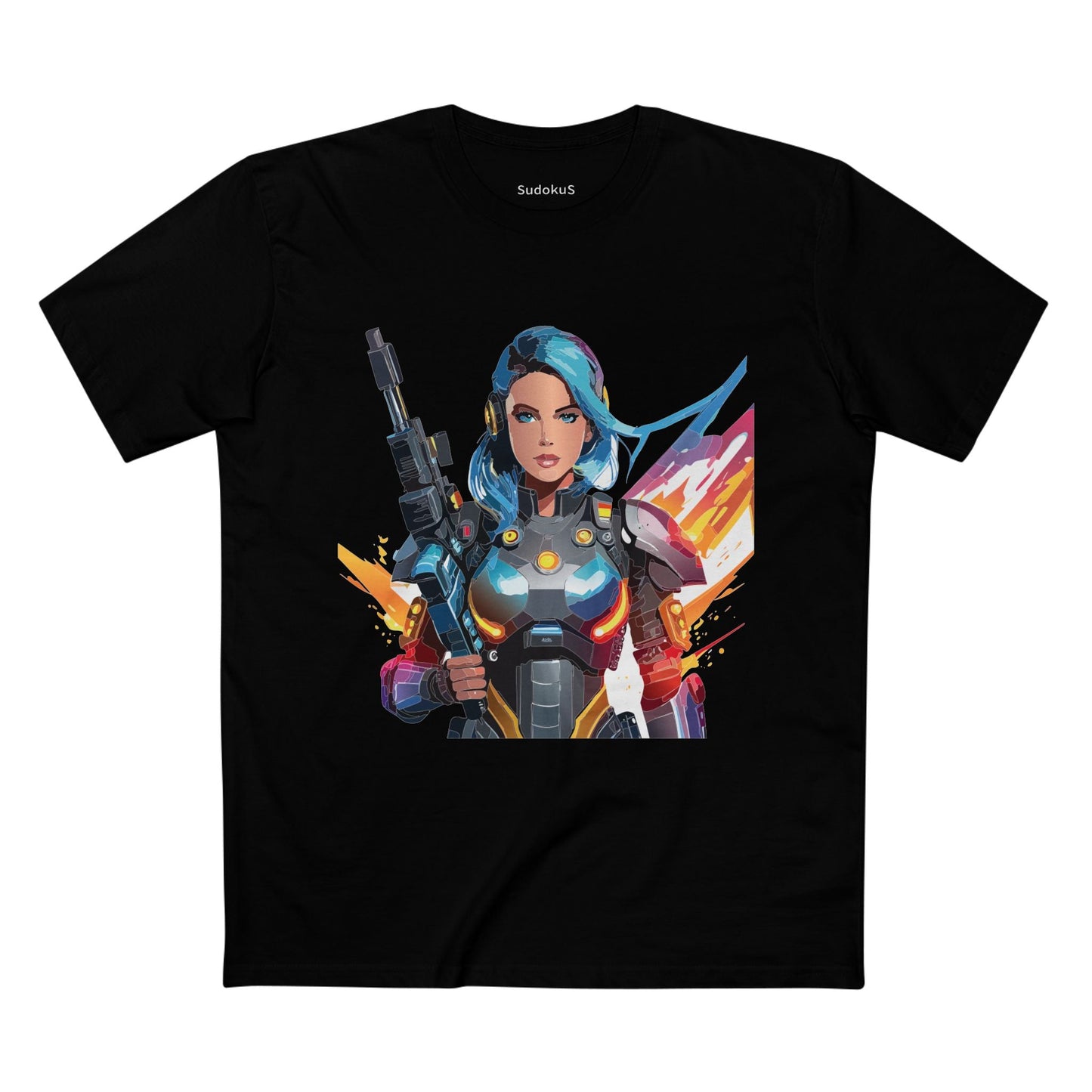 Army-woman Graphic Unisex 100 Cotton Staple Tee 7