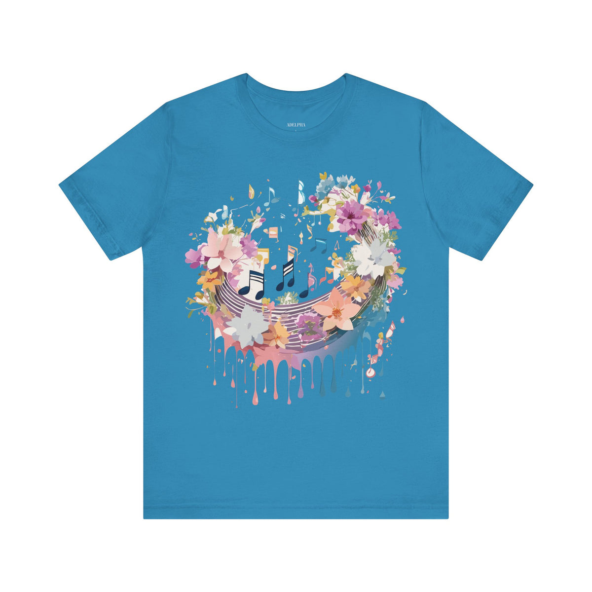 Music Graphic Unisex Cotton Bella+Canvas Tee with Art Design n152