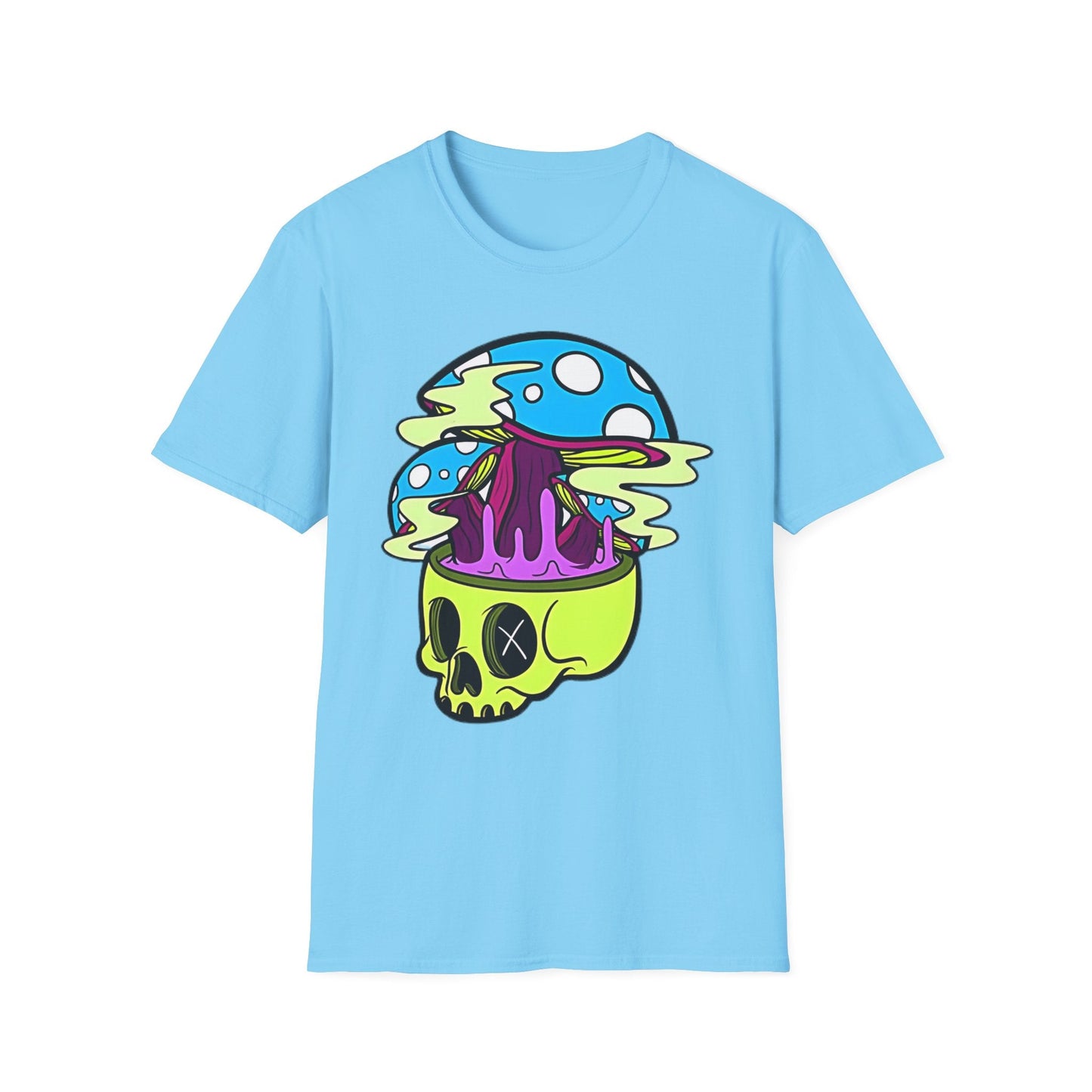 Skull Tee Shirt Unisex Skeleton Shirt With Art Design Gildan Softstyle Cotton Tee