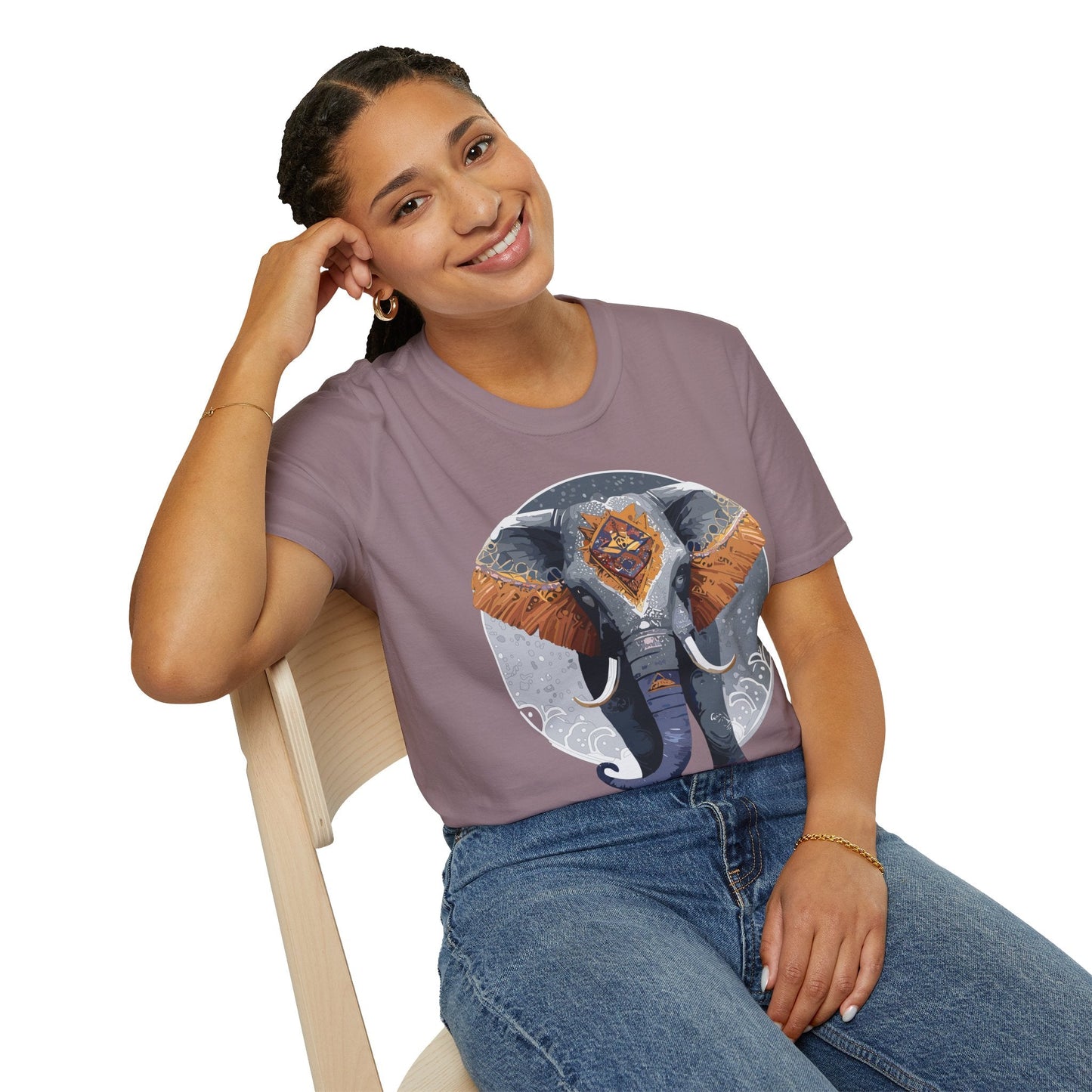 Elephant T Shirt Unisex Short Sleeve Tee SoftStyle Gildan 64000 One Hundred Percent Cotton