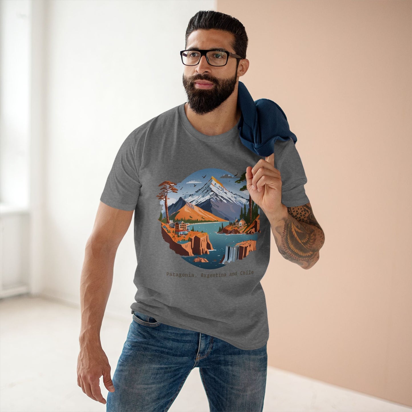 Travel Shirt Unisex Premium Cotton Tee With Original Art Design Retro2Nova TT69 Edition