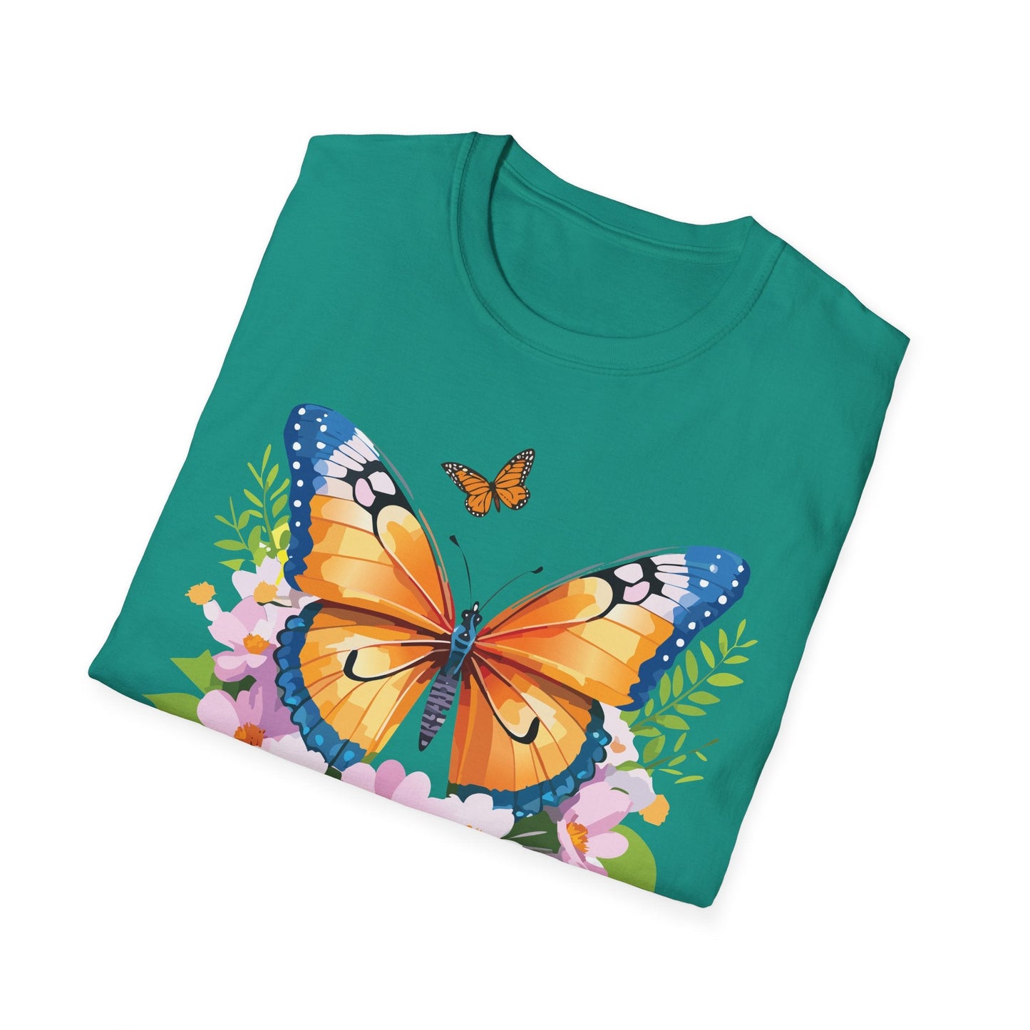 Butterfly Shirt Unisex Cotton Tee Monarch Butterfly Design Gildan Softstyle 64000 Short Sleeve