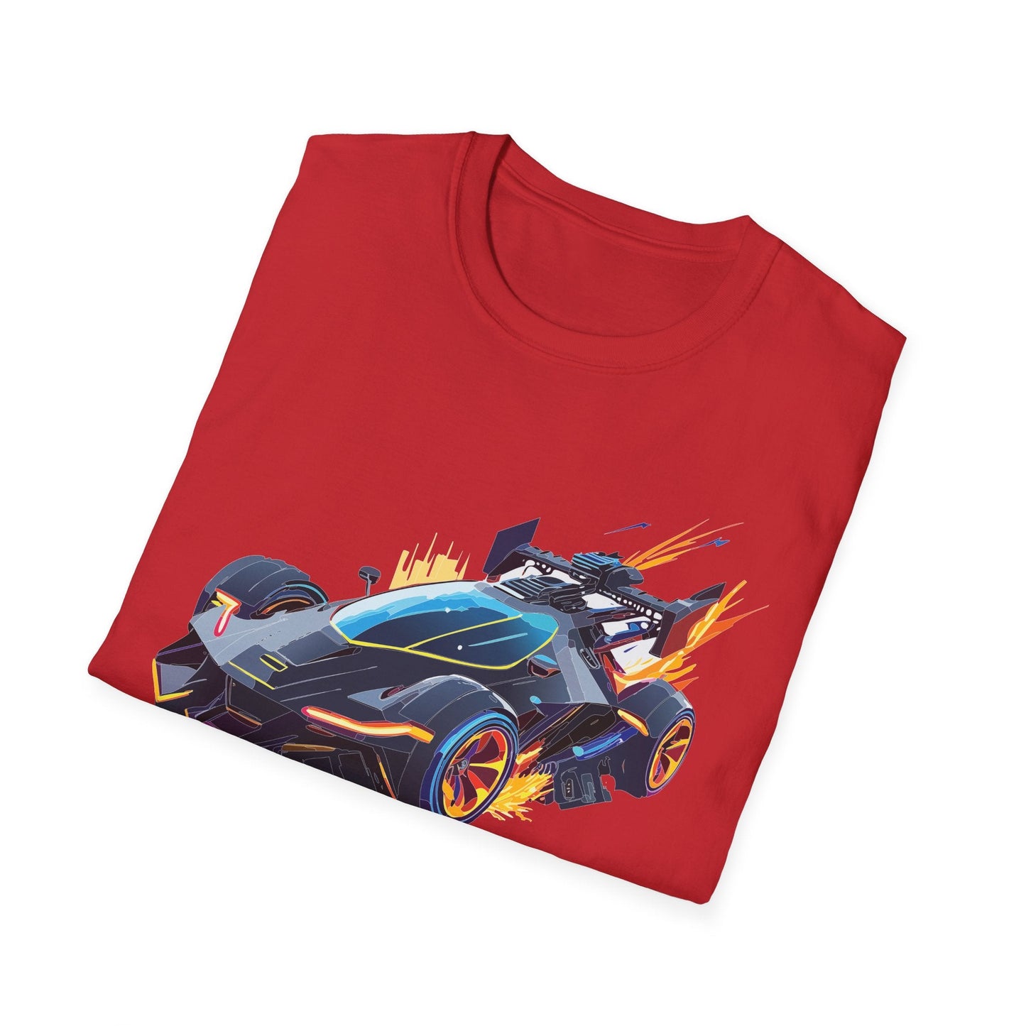 Car Graphic Unisex Cotto Softstyle Art Design with Hot Wheels Artwork Tee 2