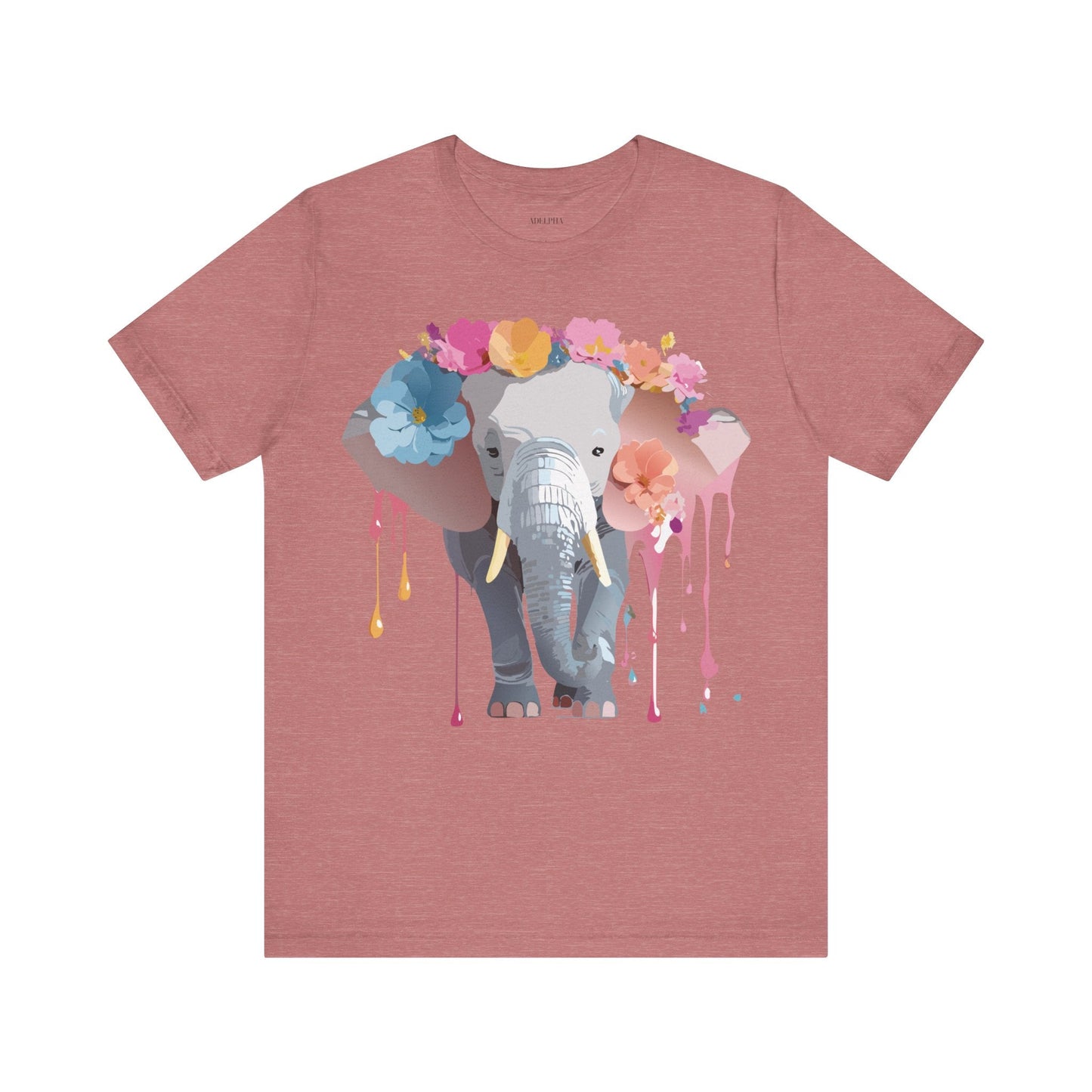 Adelpha Elephant Graphic Tee Unisex Short Sleeve Jersey Shirt With Vintage Artwork