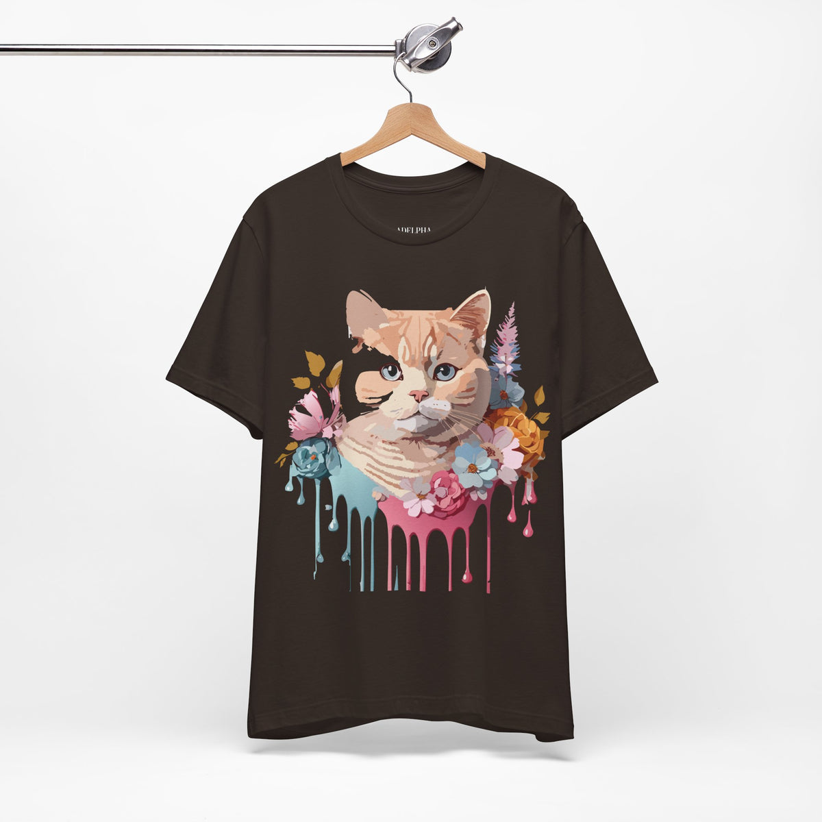 Cat Graphic Unisex Cotton Bella+Canvas Tee with Art Animal Design e101