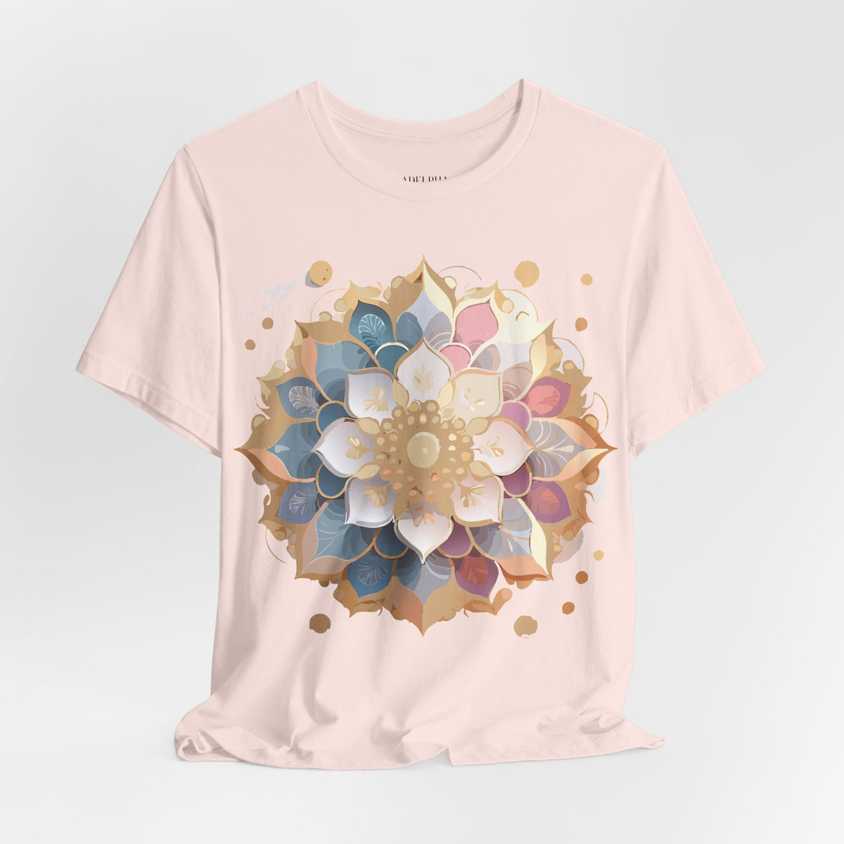 Mandala Graphic Unisex Cotton Bella+Canvas Tee with Floral Art Design n144