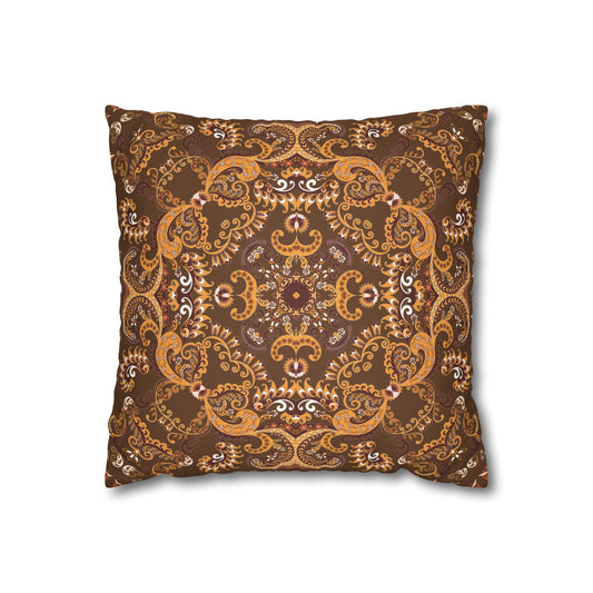 Funda de almohada de gamuza sintética con adorno